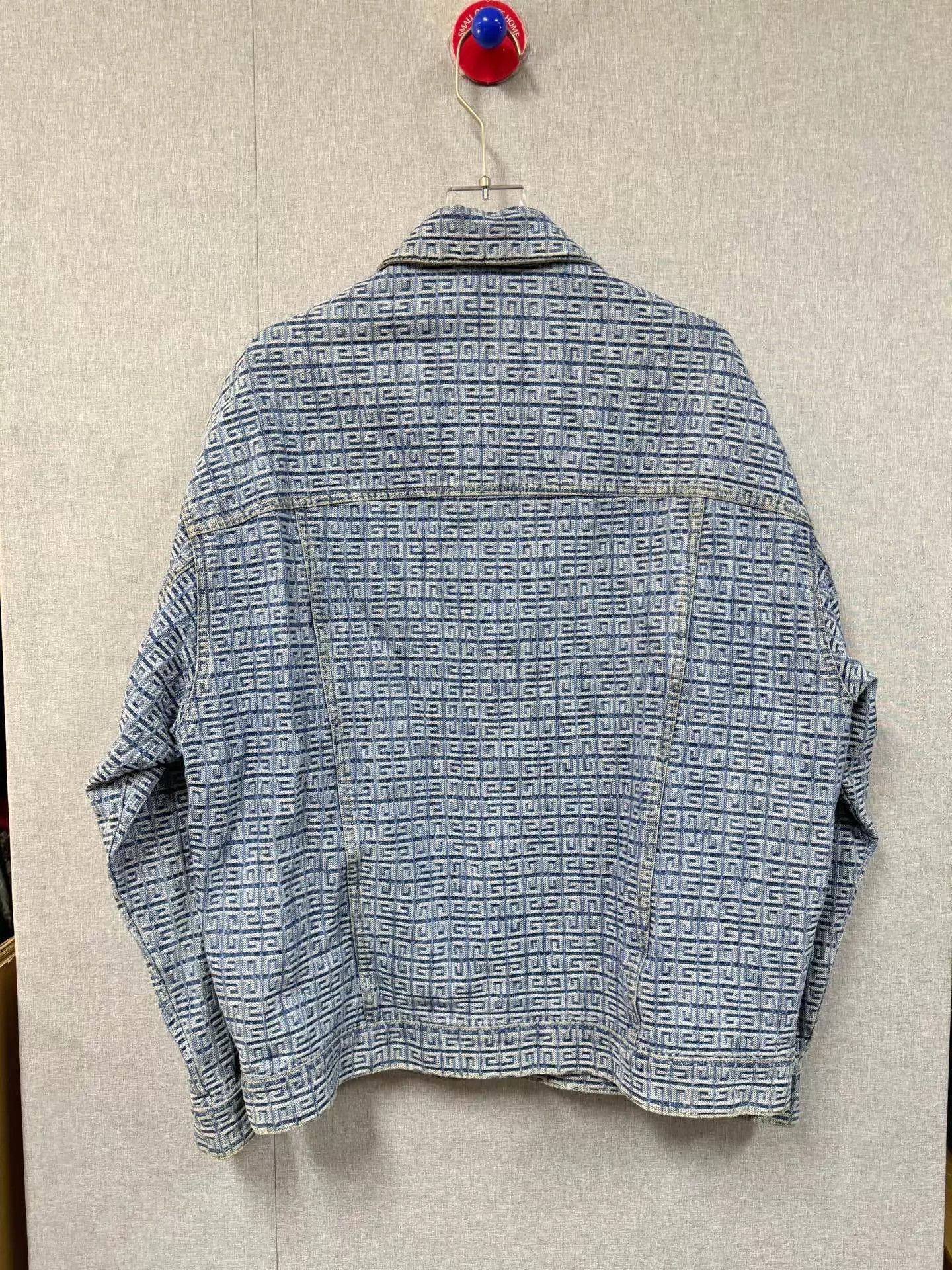 Givenchy Blue Geometric Pattern Zip-Up Jacket Size M Size US M / EU 48-50 / 2 - 2 Thumbnail