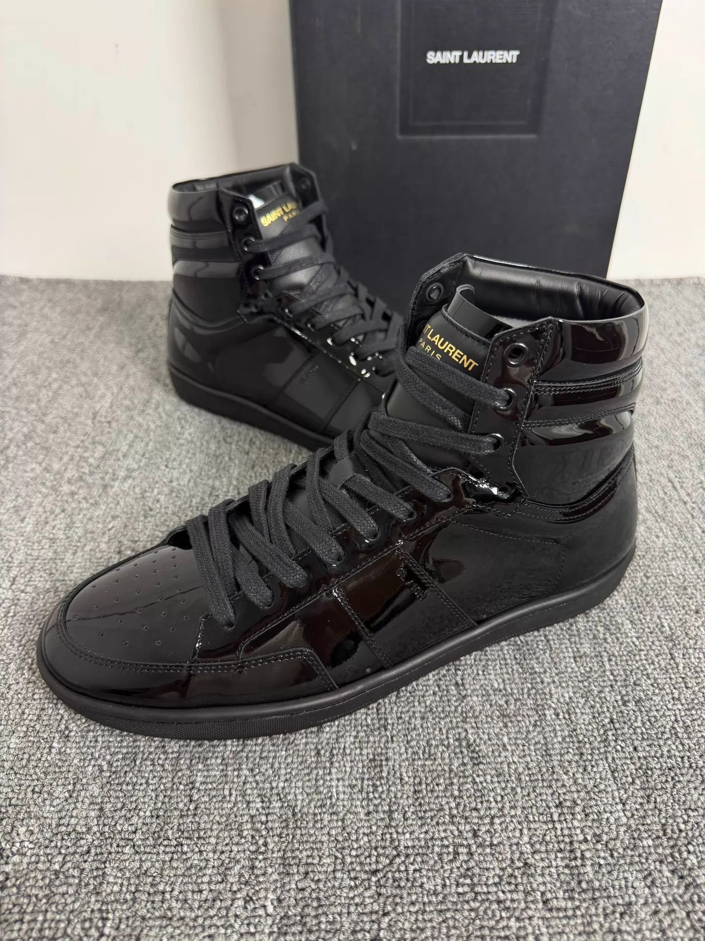 Yves Saint Laurent Black High-Top Sneakers Size 10 Size US 10 / EU 43 - 3 Thumbnail