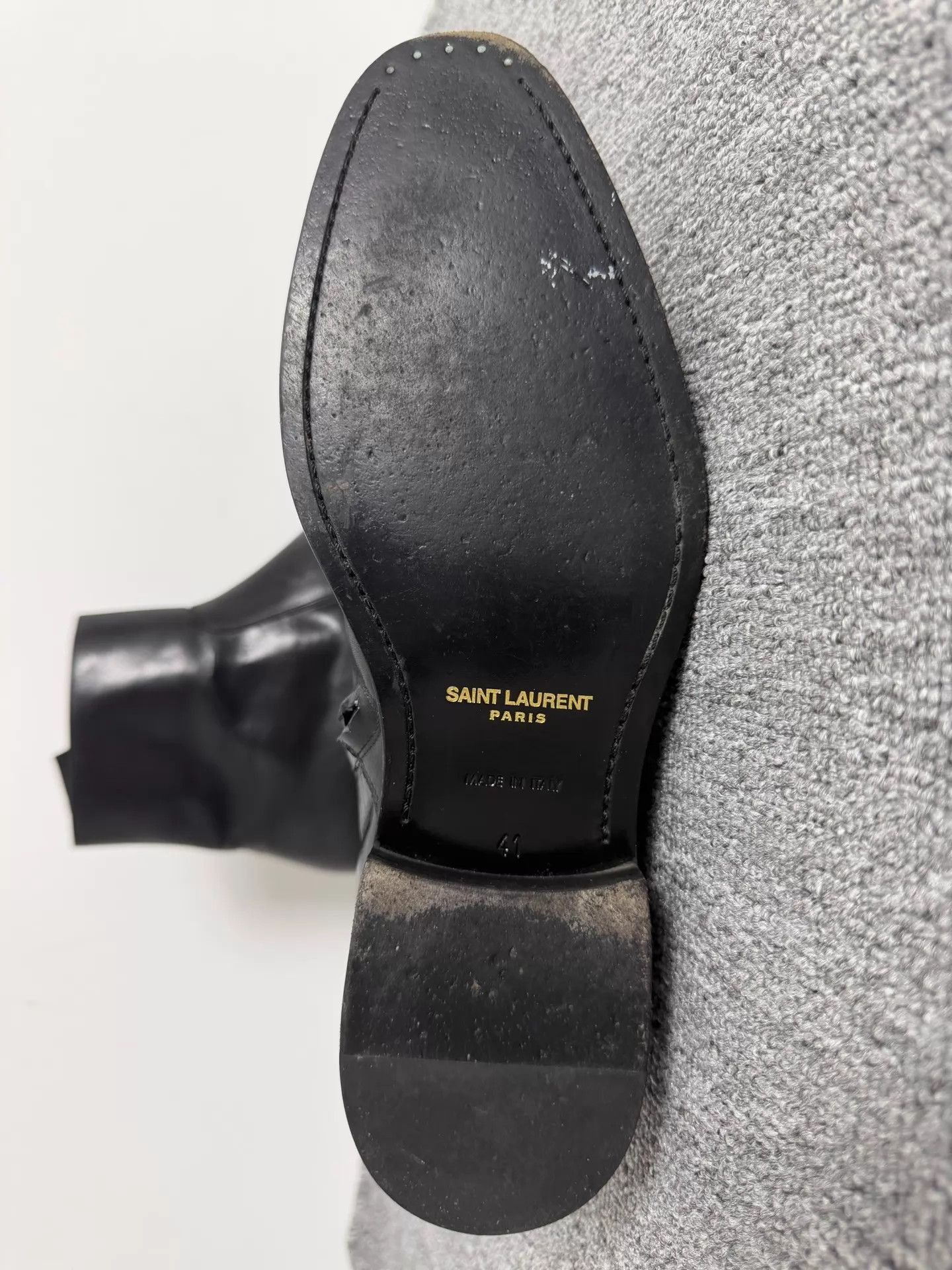 Yves Saint Laurent Black Leather Ankle Boots Size 8 Size US 8 / EU 41 - 6 Thumbnail