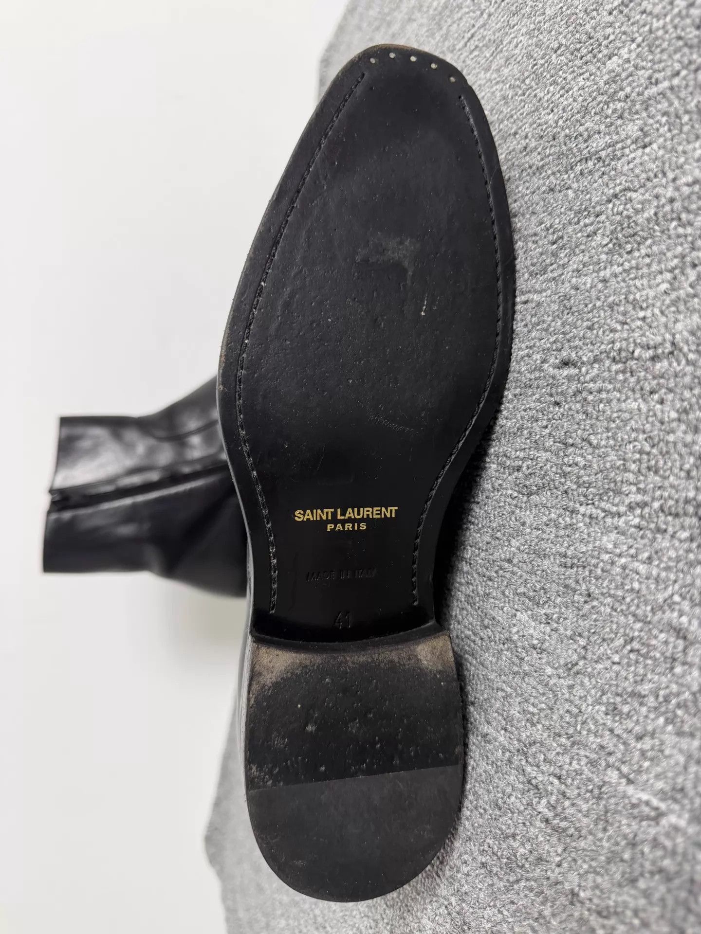 Yves Saint Laurent Black Leather Ankle Boots Size 8 Size US 8 / EU 41 - 7 Thumbnail