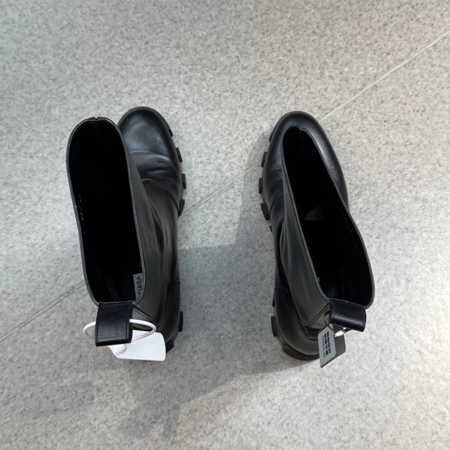 Balenciaga Black Leather Ankle Boots with Lug Sole Size US 9 / EU 42 - 7 Thumbnail