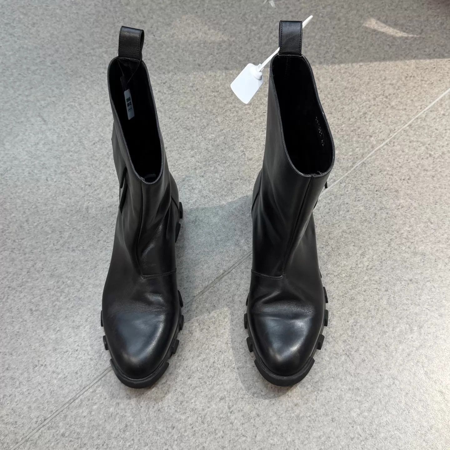 Balenciaga Black Leather Ankle Boots with Lug Sole Size US 9 / EU 42 - 5 Thumbnail
