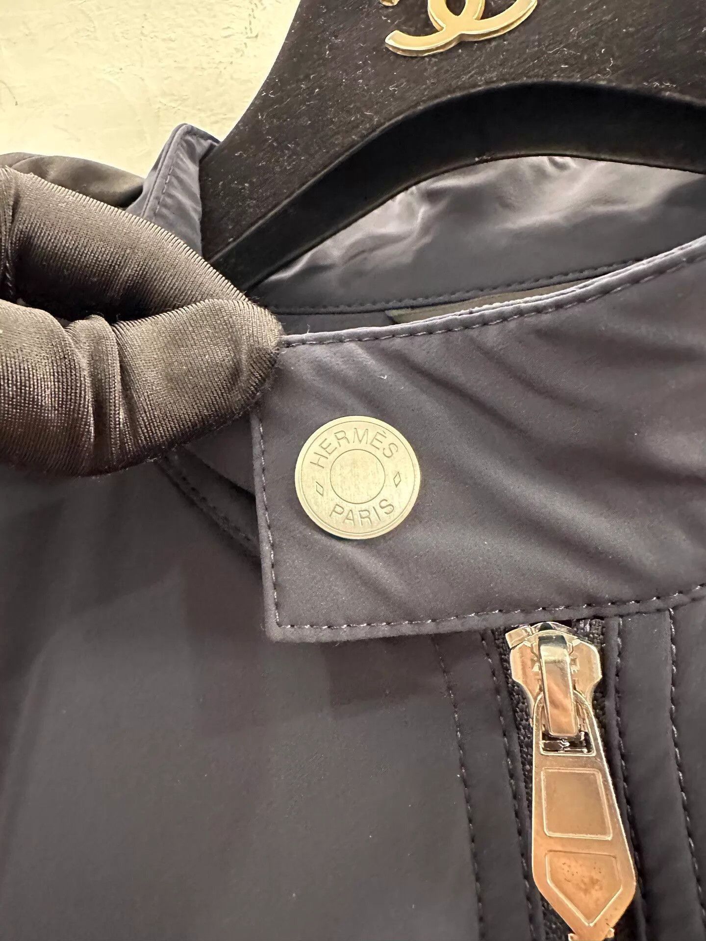 Hermes Blue Bomber Jacket with Leather Accents Size M Size US M / EU 48-50 / 2 - 4 Thumbnail
