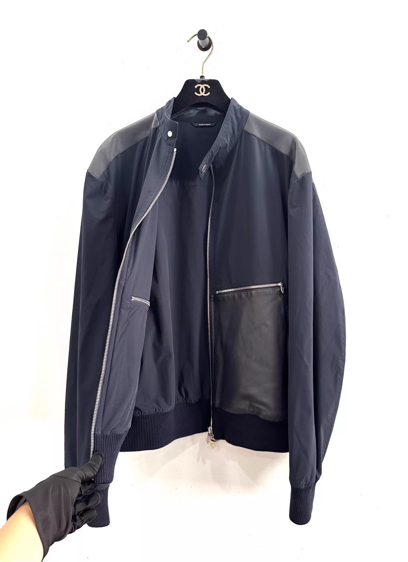 Hermes Blue Bomber Jacket with Leather Accents Size M Size US M / EU 48-50 / 2 - 3 Thumbnail