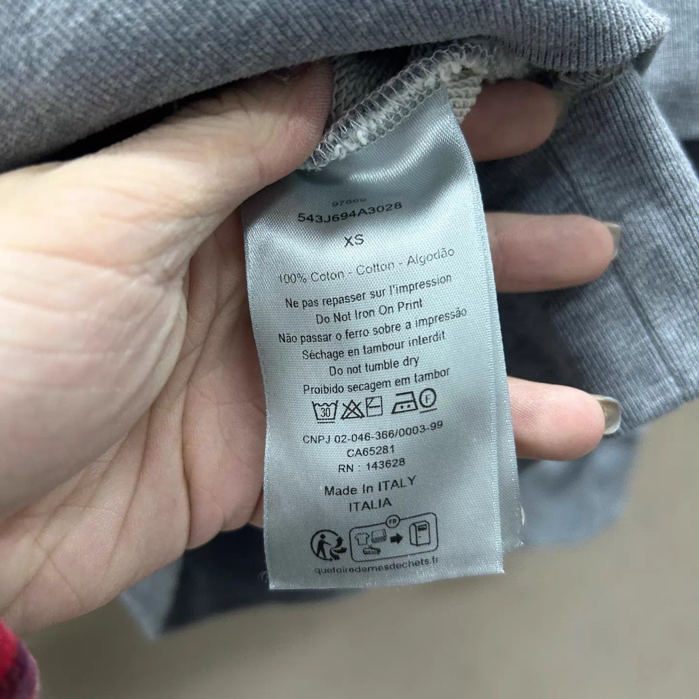 Dior Gray Long-Sleeve Sweatshirt - XS Size US XS / EU 42 / 0 - 4 Thumbnail
