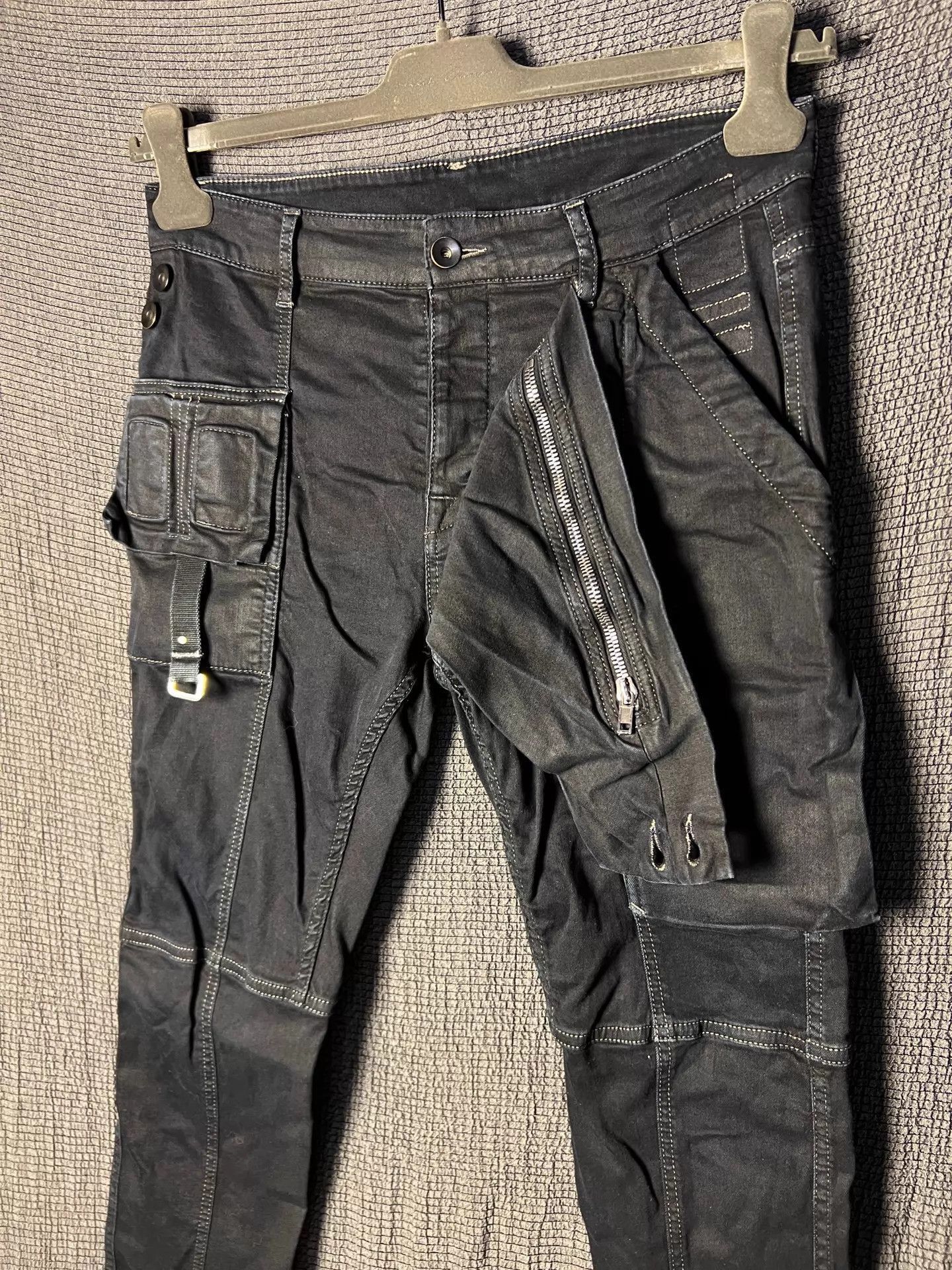 Rick Owens Black Cargo-Style Denim Pants with Utility Pockets Size US 30 / EU 46 - 4 Thumbnail