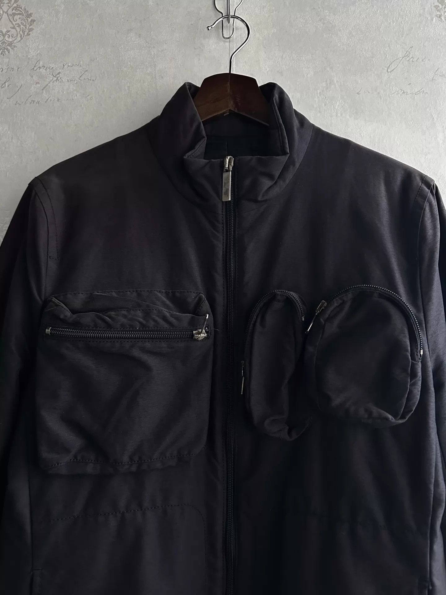 Dirk Bikkembergs Black Zip-Front Utility Jacket with Pockets S Size US S / EU 44-46 / 1 - 3 Thumbnail