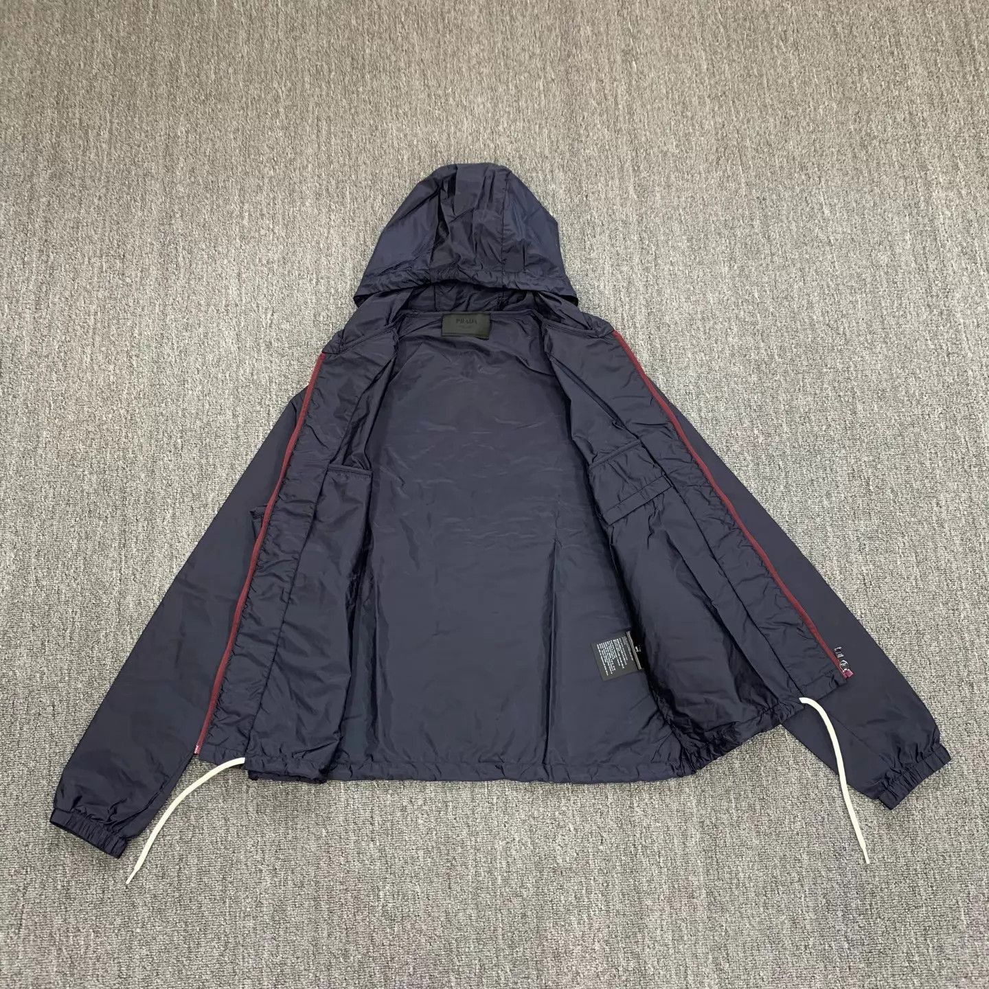 Prada Blue Hooded Light Jacket with Zip Closure Size US M / EU 48-50 / 2 - 7 Thumbnail