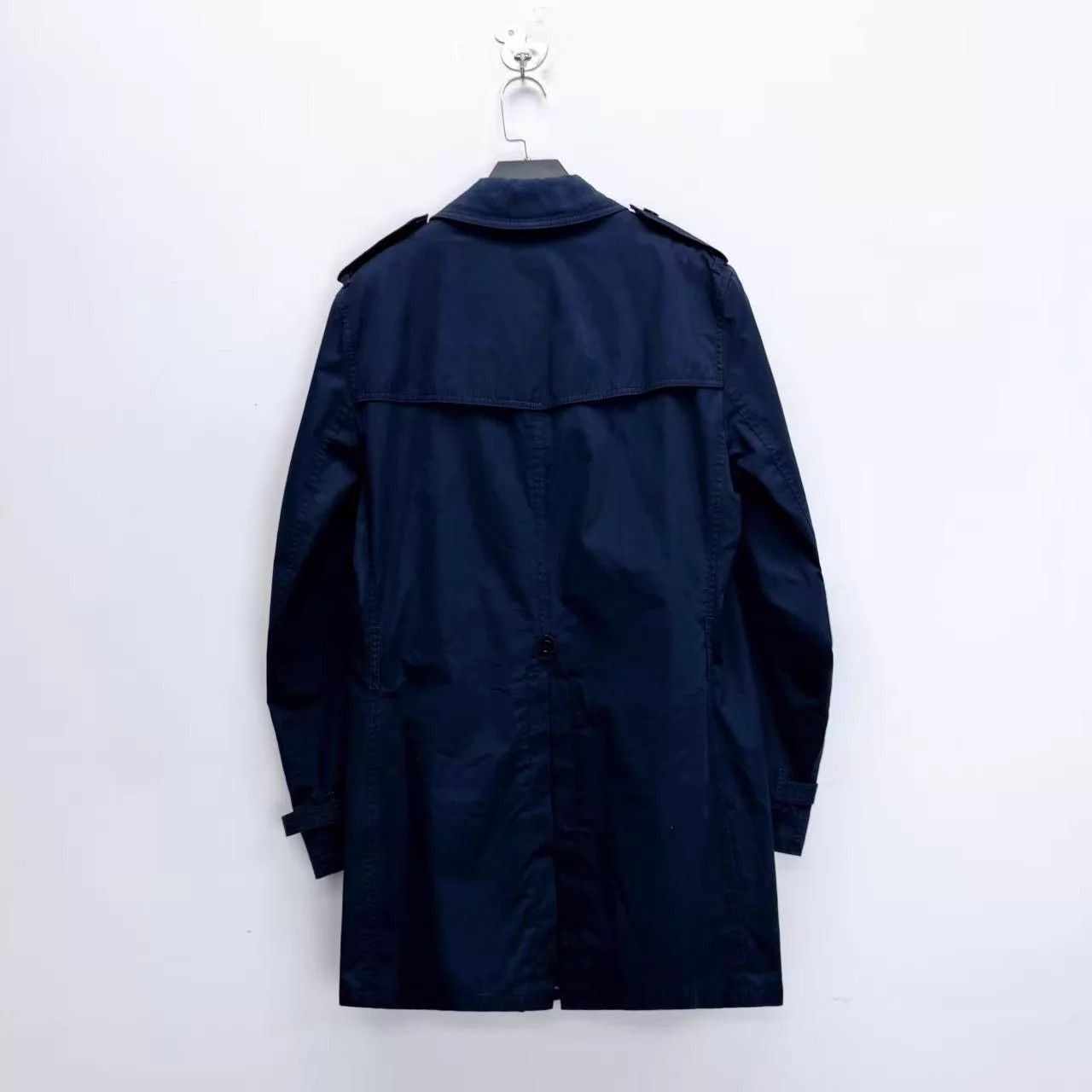 Burberry Blue Double-Breasted Long Trench Coat Size M Size US M / EU 48-50 / 2 - 2 Thumbnail
