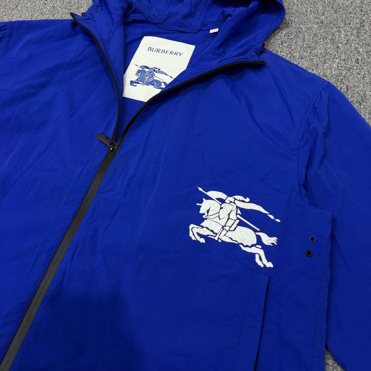 Burberry Blue Hooded Zip-Up Light Jacket Size S Size US S / EU 44-46 / 1 - 3 Thumbnail