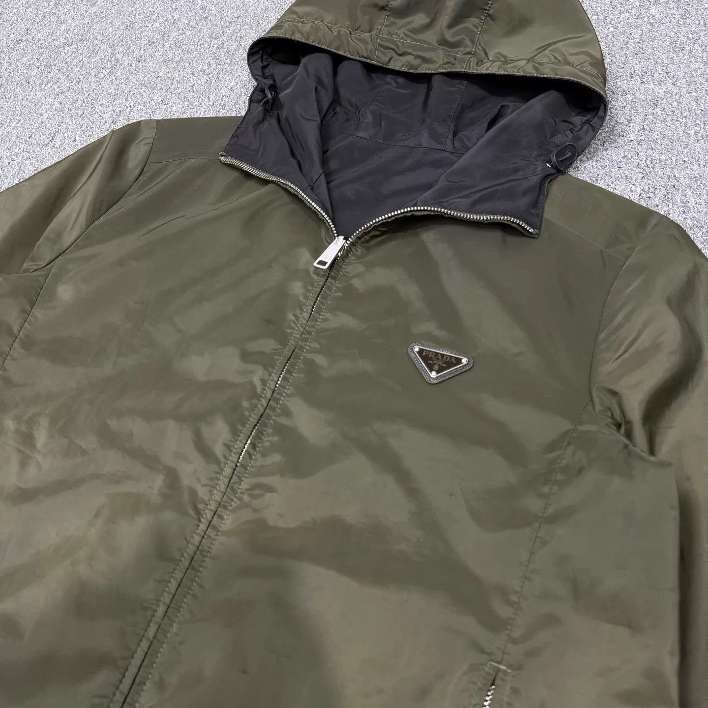 Prada Green Hooded Zip-Up Light Jacket Size US M / EU 48-50 / 2 - 3 Thumbnail