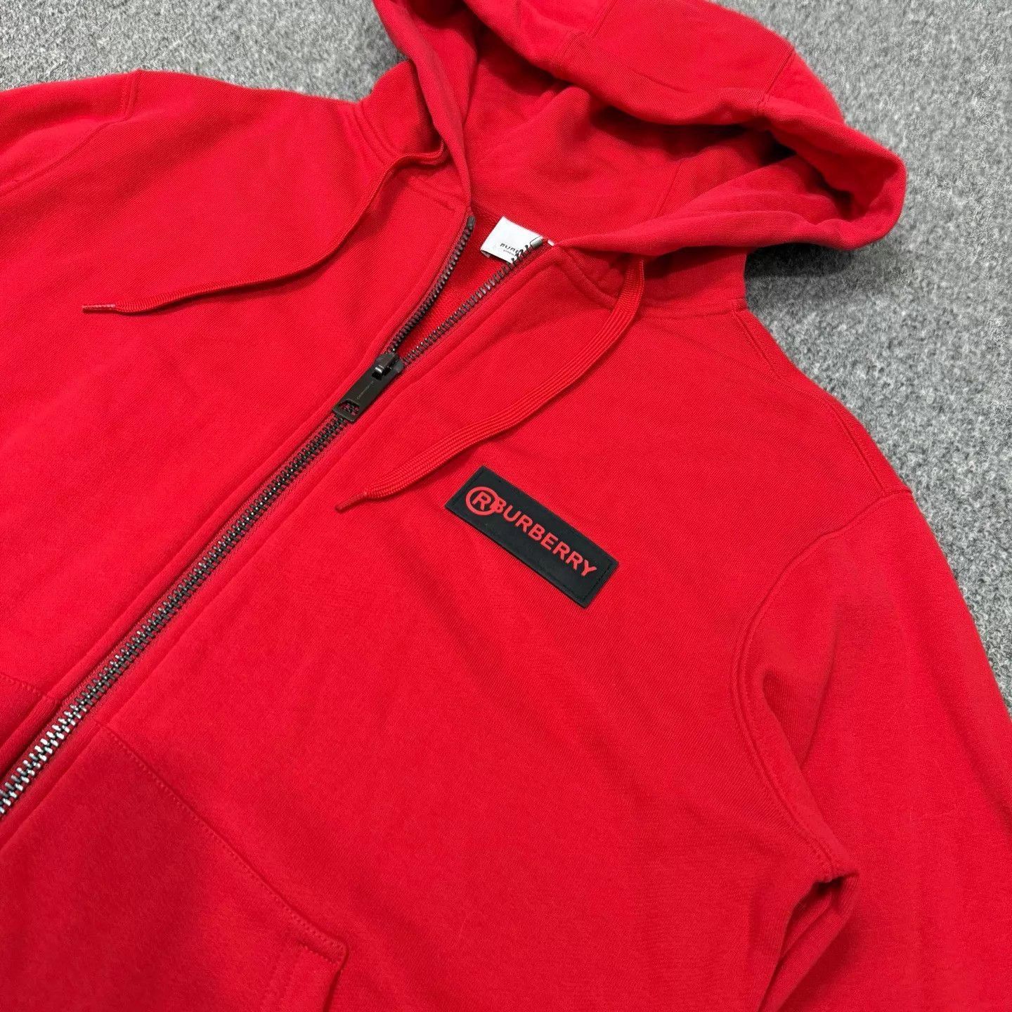 Burberry Red Zip-Up Hoodie with Hood and Pockets - Size S Size US S / EU 44-46 / 1 - 3 Thumbnail