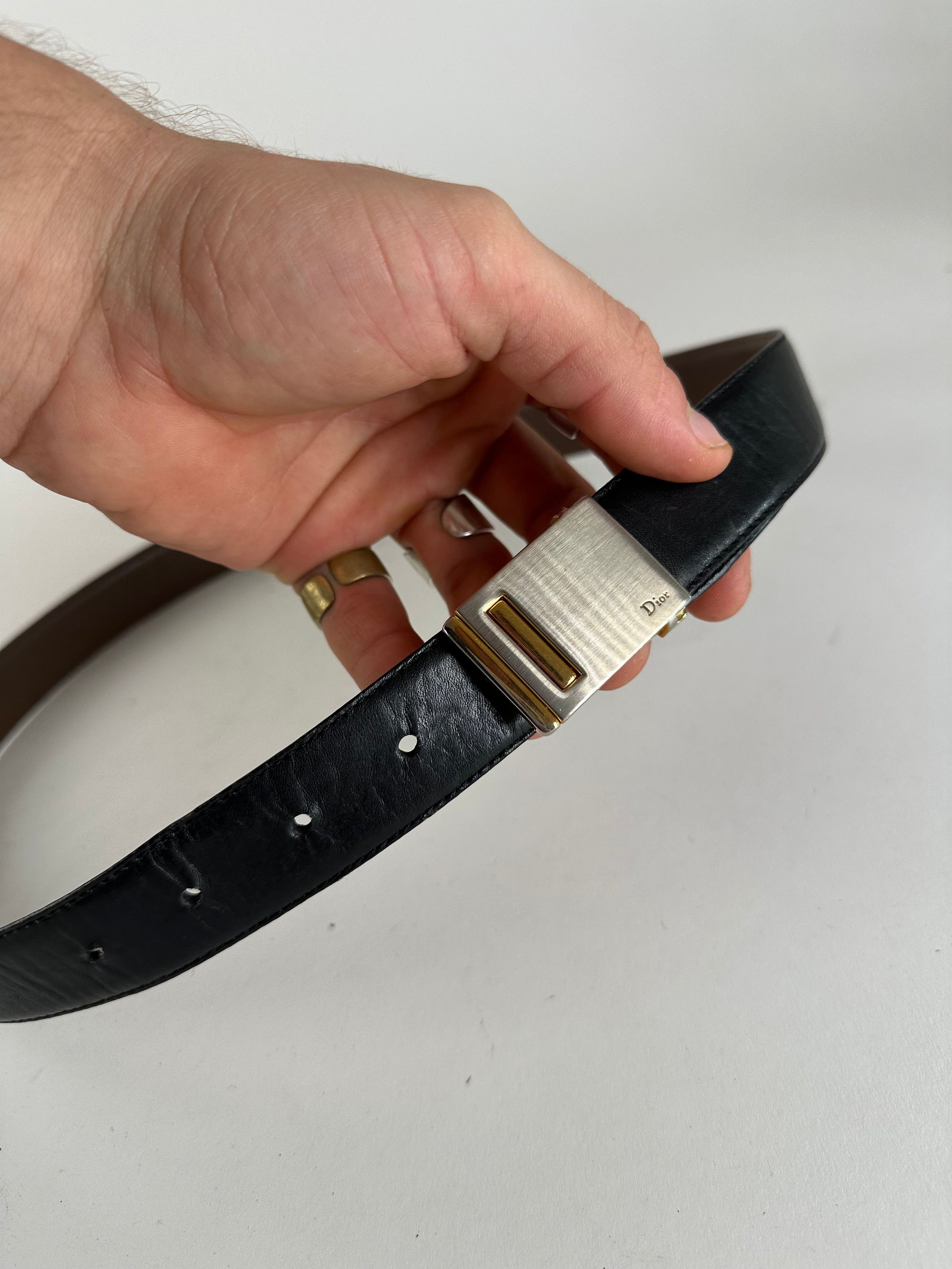 Dior Vintage Leather Belt Black Size ONE SIZE - 2 Thumbnail