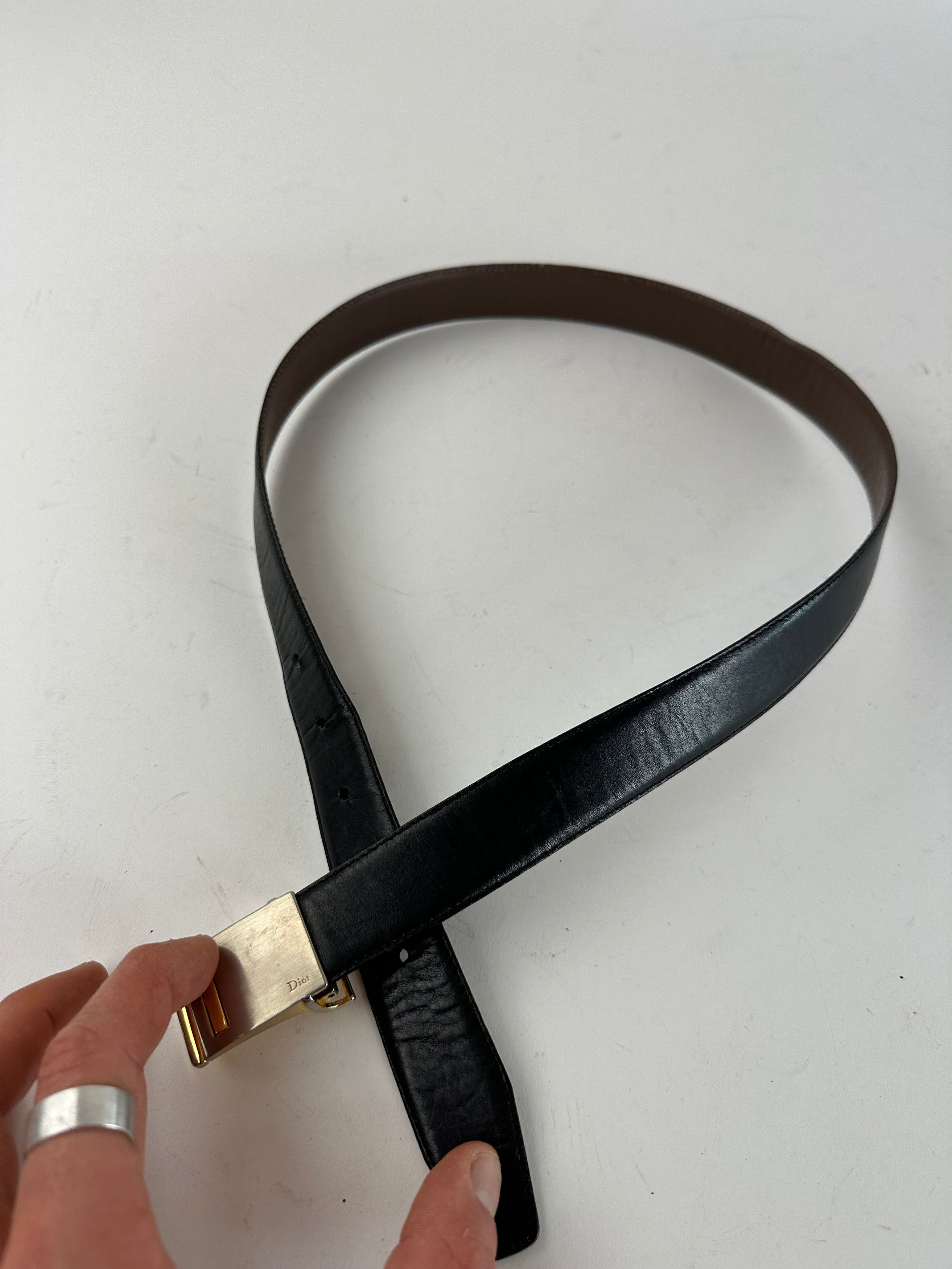 Dior Vintage Leather Belt Black Size ONE SIZE - 4 Thumbnail
