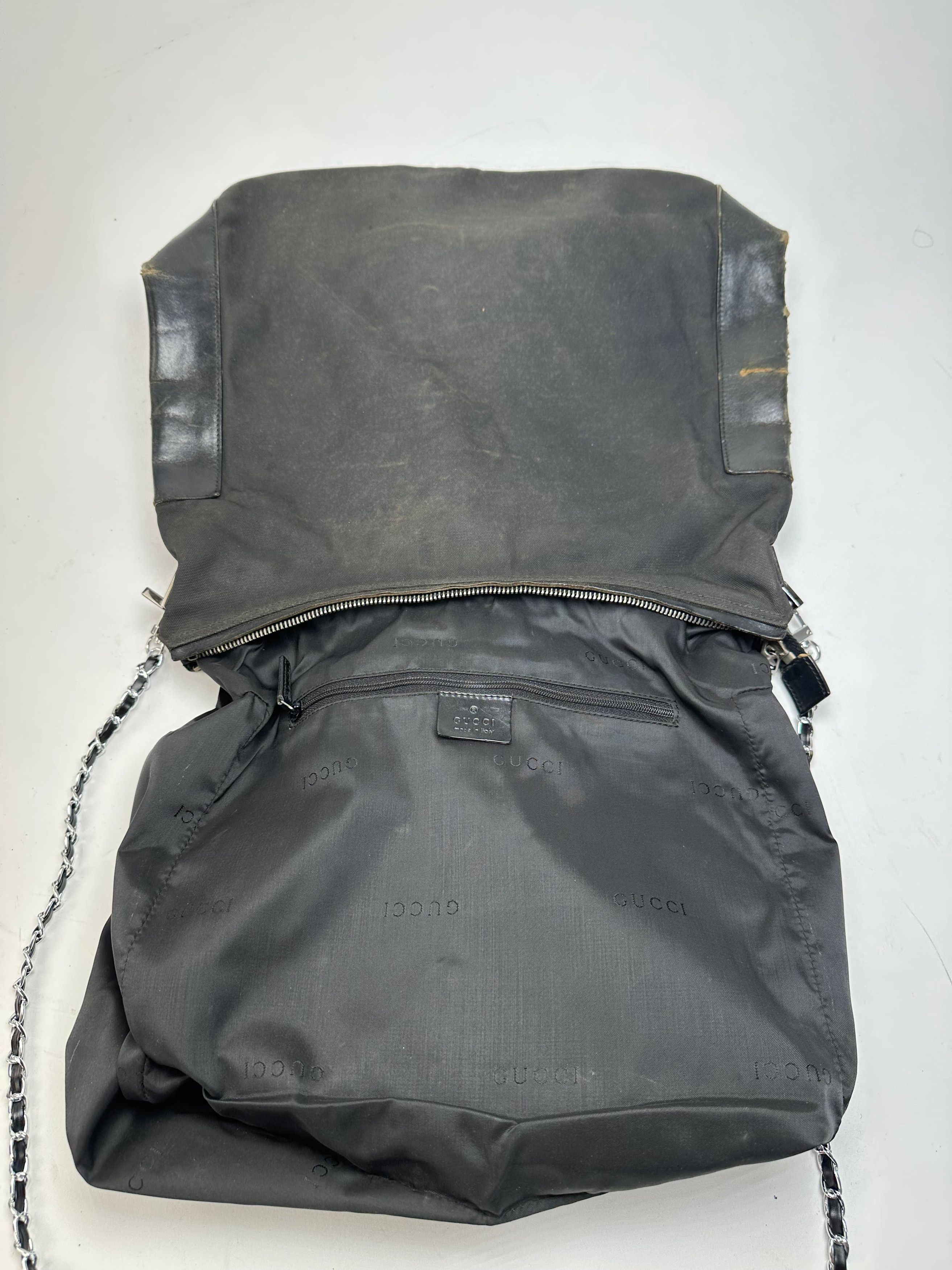 Gucci Vintage Cotton Leather Bag Black Size ONE SIZE - 3 Thumbnail