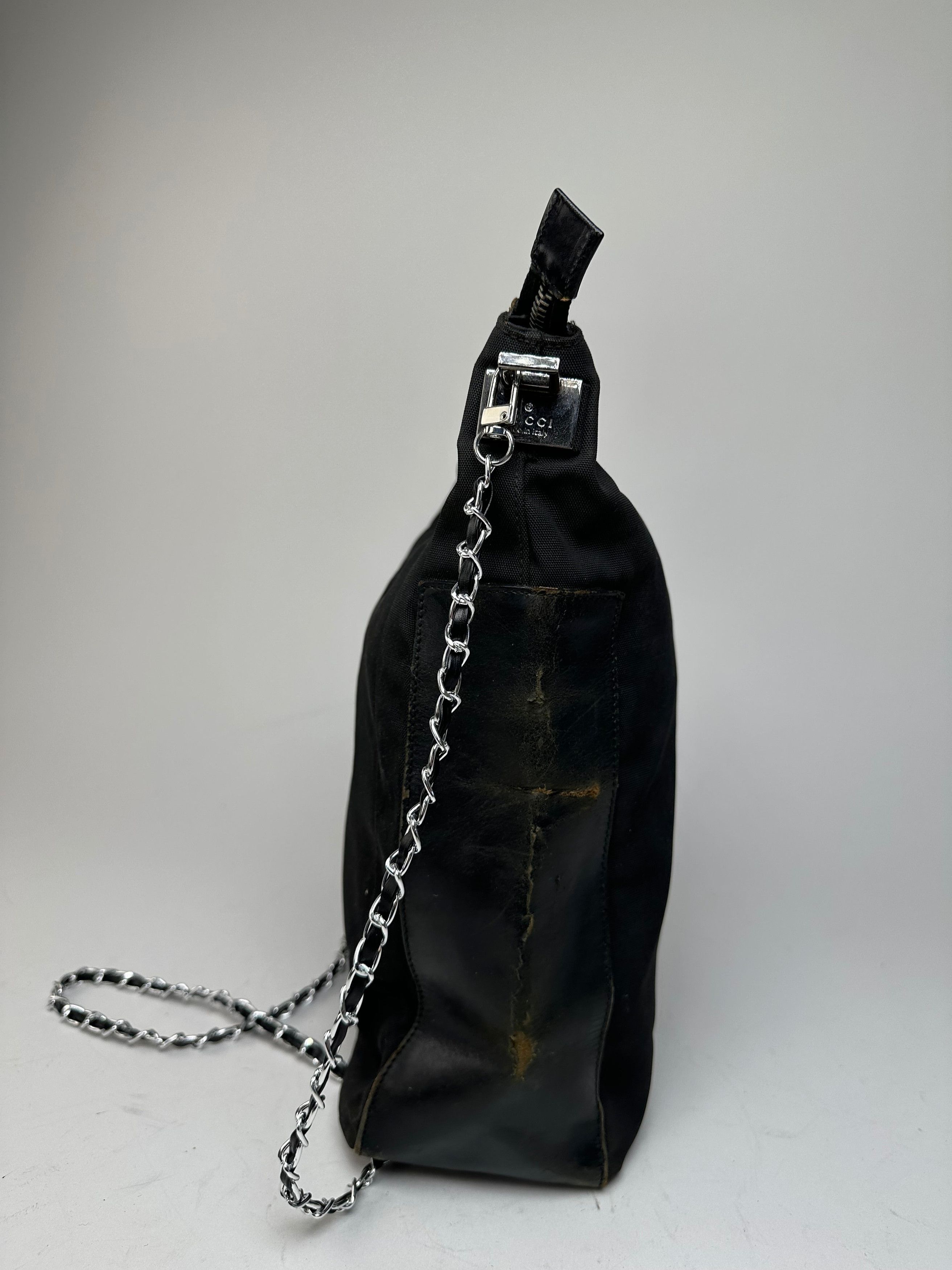 Gucci Vintage Cotton Leather Bag Black Size ONE SIZE - 7 Thumbnail