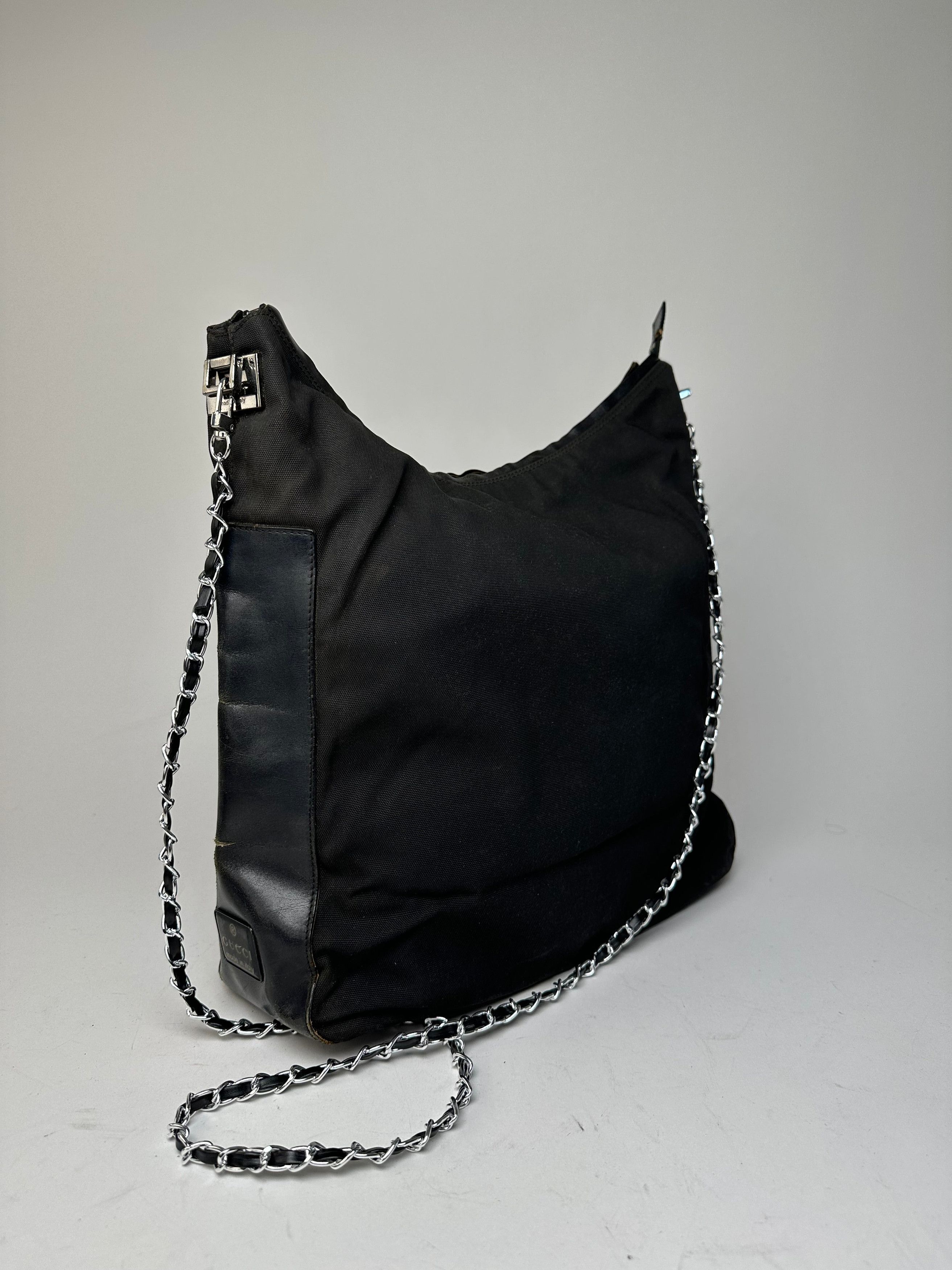 Gucci Vintage Cotton Leather Bag Black Size ONE SIZE - 6 Thumbnail