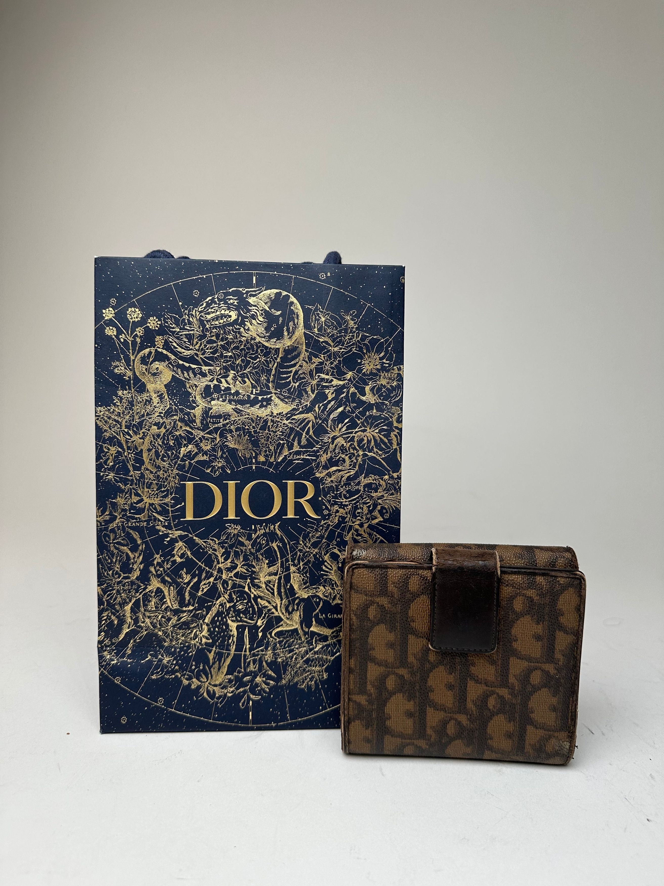 Dior Vintage Oblique Monogram Leather Wallet Brown Size ONE SIZE - 2 Thumbnail