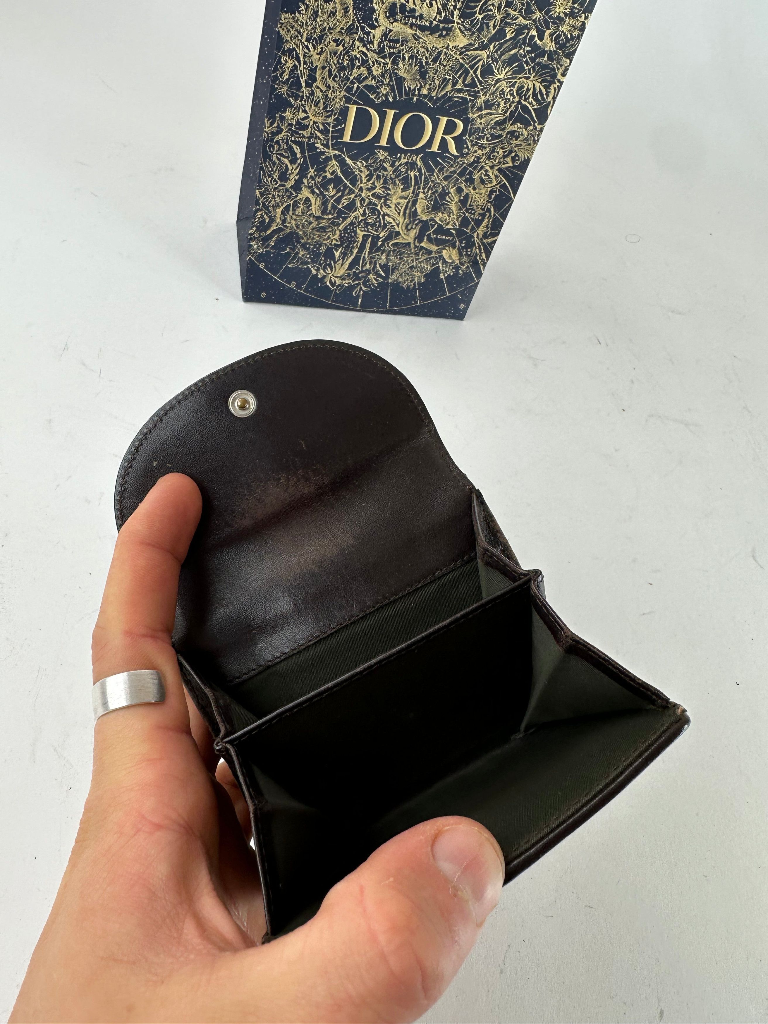 Dior Vintage Oblique Monogram Leather Wallet Brown Size ONE SIZE - 3 Thumbnail