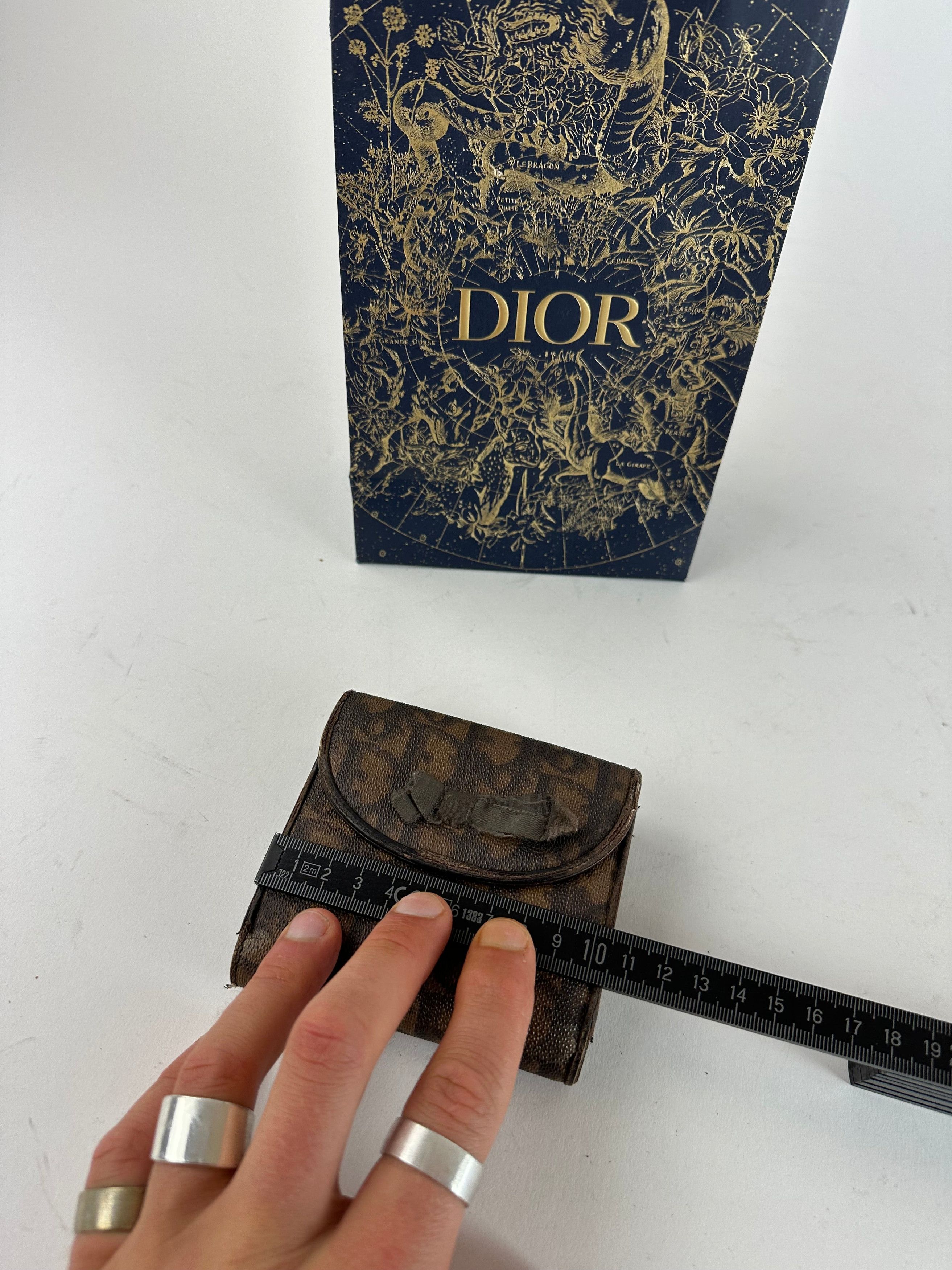 Dior Vintage Oblique Monogram Leather Wallet Brown Size ONE SIZE - 9 Thumbnail