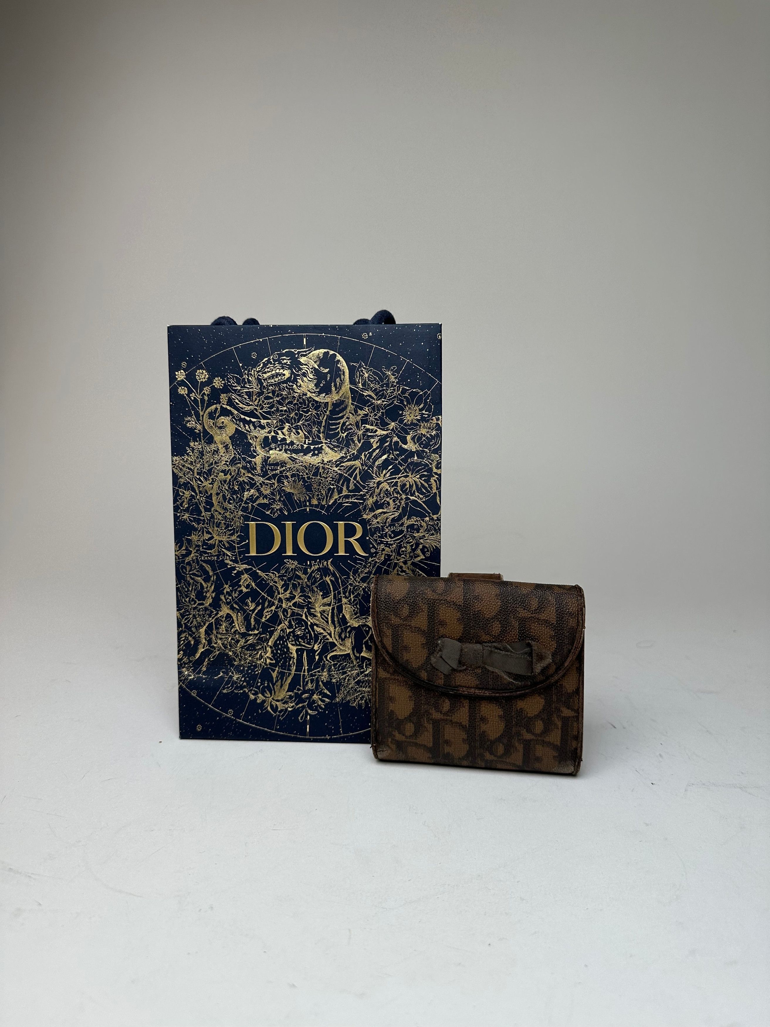 Dior Vintage Oblique Monogram Leather Wallet Brown Size ONE SIZE - 12 Thumbnail