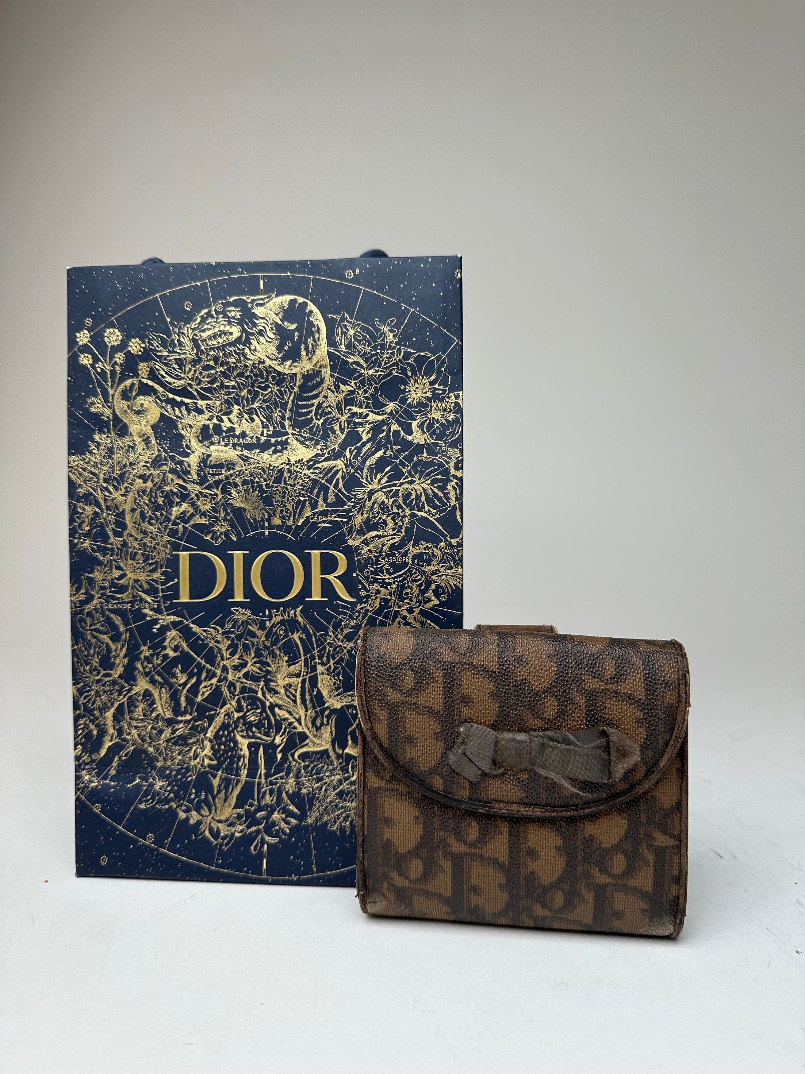 Dior Vintage Oblique Monogram Leather Wallet Brown Size ONE SIZE - 11 Thumbnail