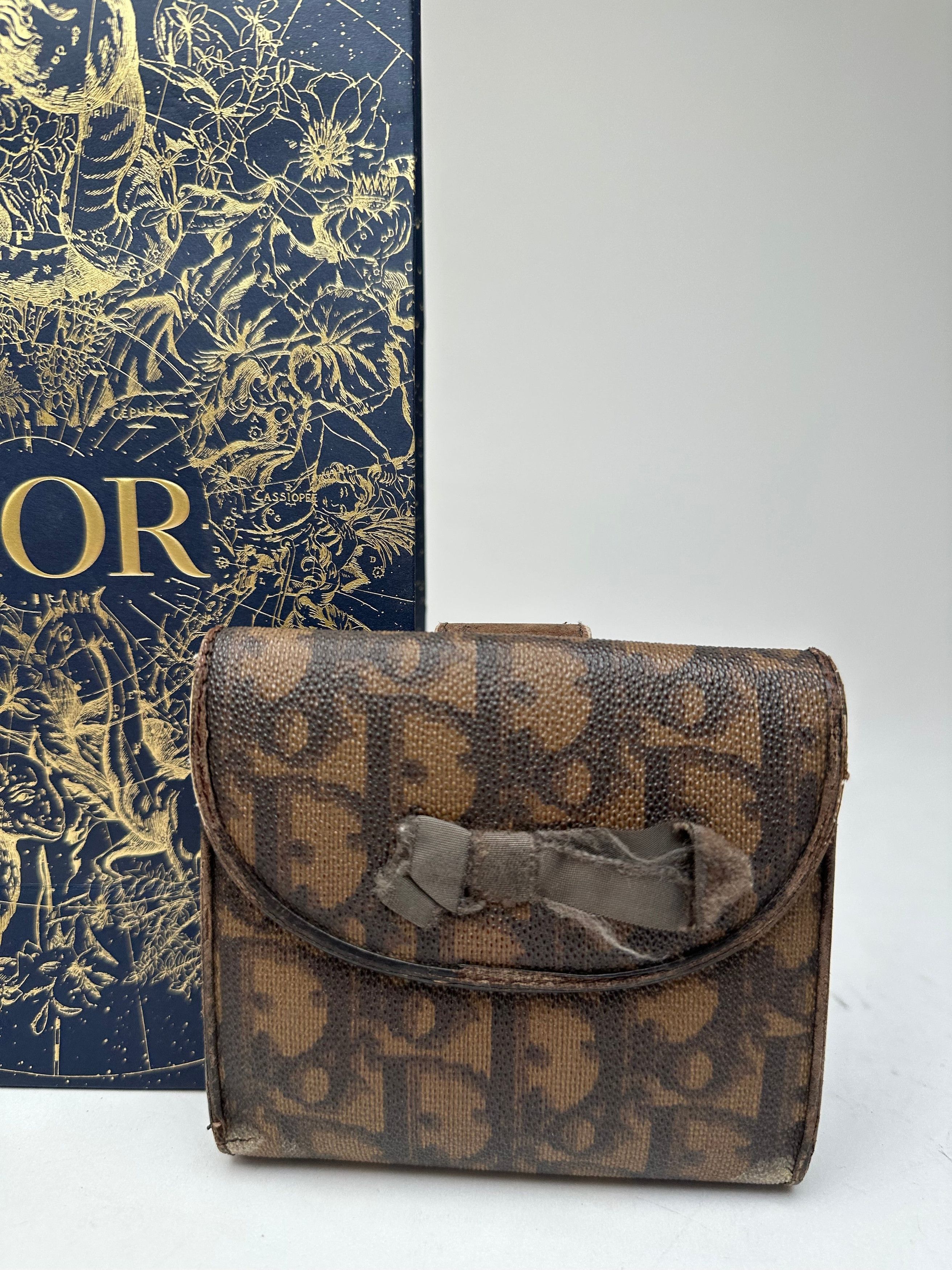 Dior Vintage Oblique Monogram Leather Wallet Brown Size ONE SIZE - 5 Thumbnail