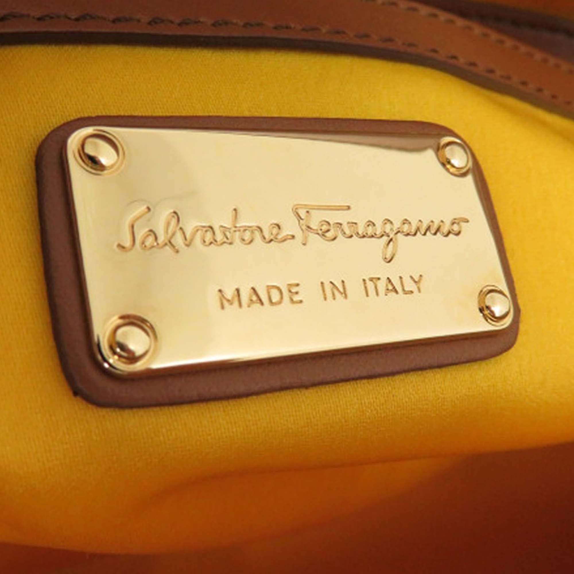 Salvatore Ferragamo Medium Striped Canvas and Leather Amy Tote Size ONE SIZE - 6 Thumbnail