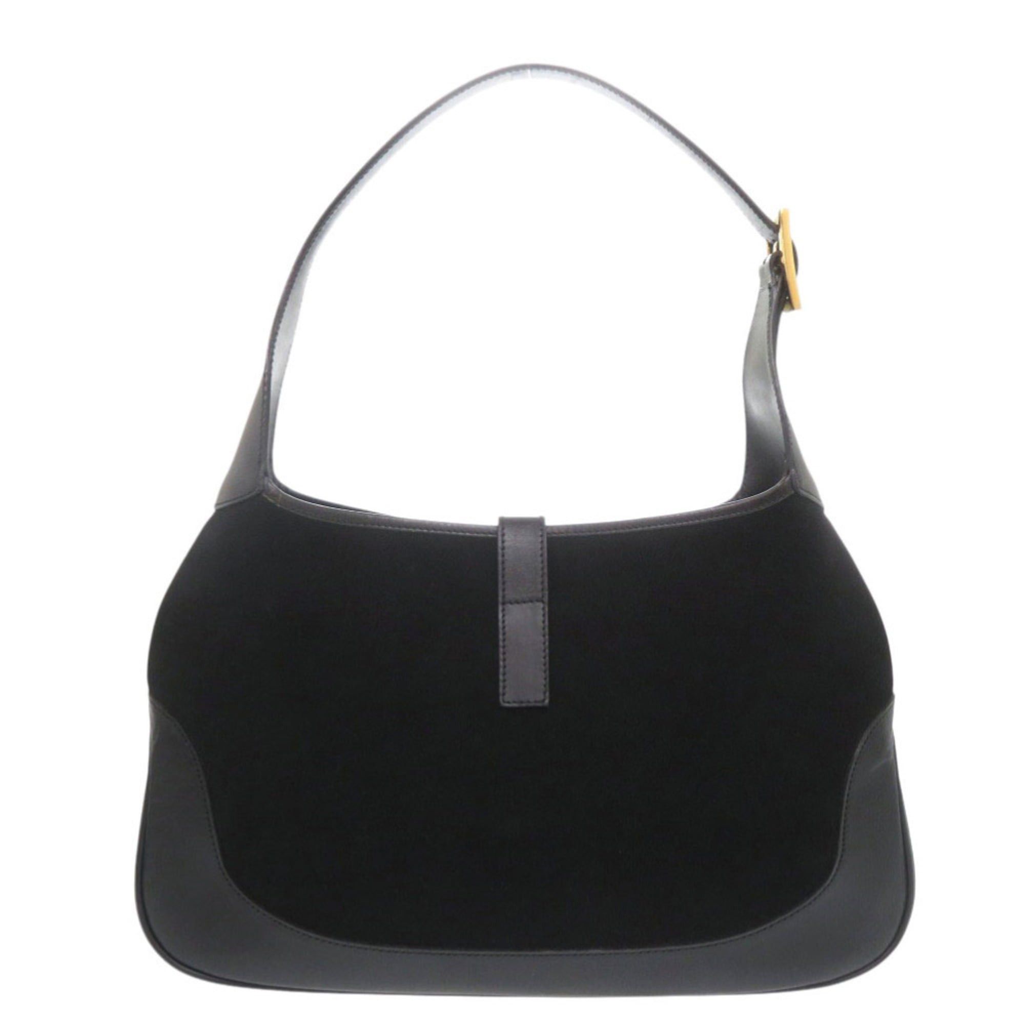 Gucci Excellent condition Gucci Jackie 001 3306 one-shoulder bag, suede leather, black handbag 0448GUCCI Size ONE SIZE - 2 Thumbnail