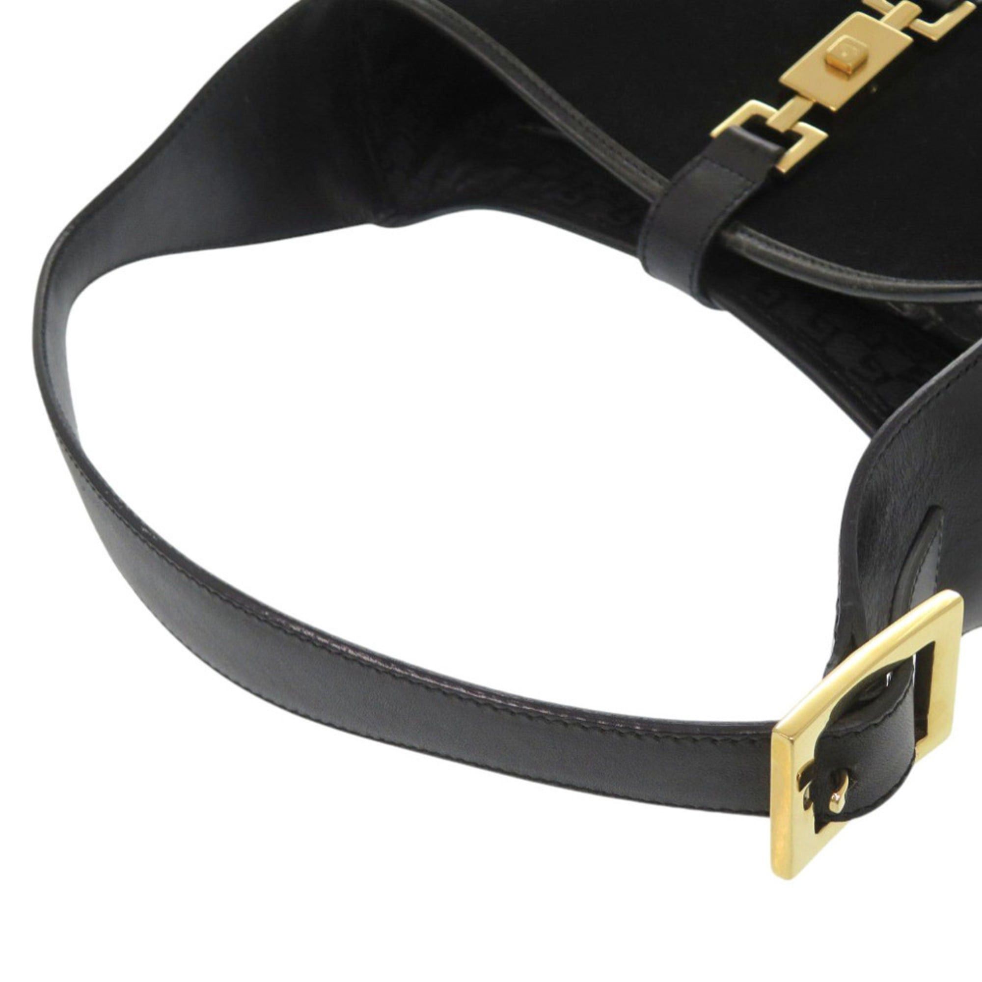 Gucci Excellent condition Gucci Jackie 001 3306 one-shoulder bag, suede leather, black handbag 0448GUCCI Size ONE SIZE - 5 Thumbnail