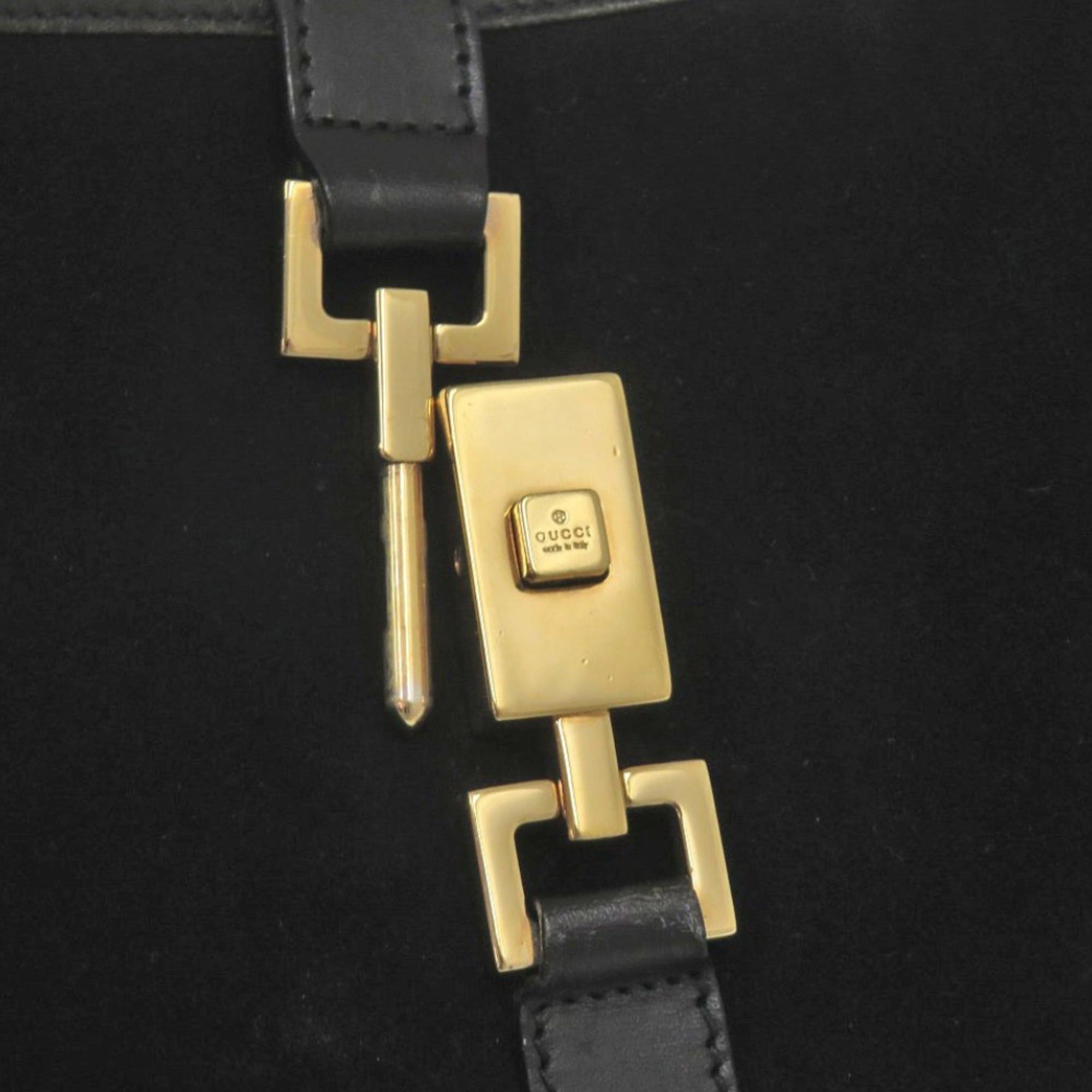 Gucci Excellent condition Gucci Jackie 001 3306 one-shoulder bag, suede leather, black handbag 0448GUCCI Size ONE SIZE - 7 Thumbnail