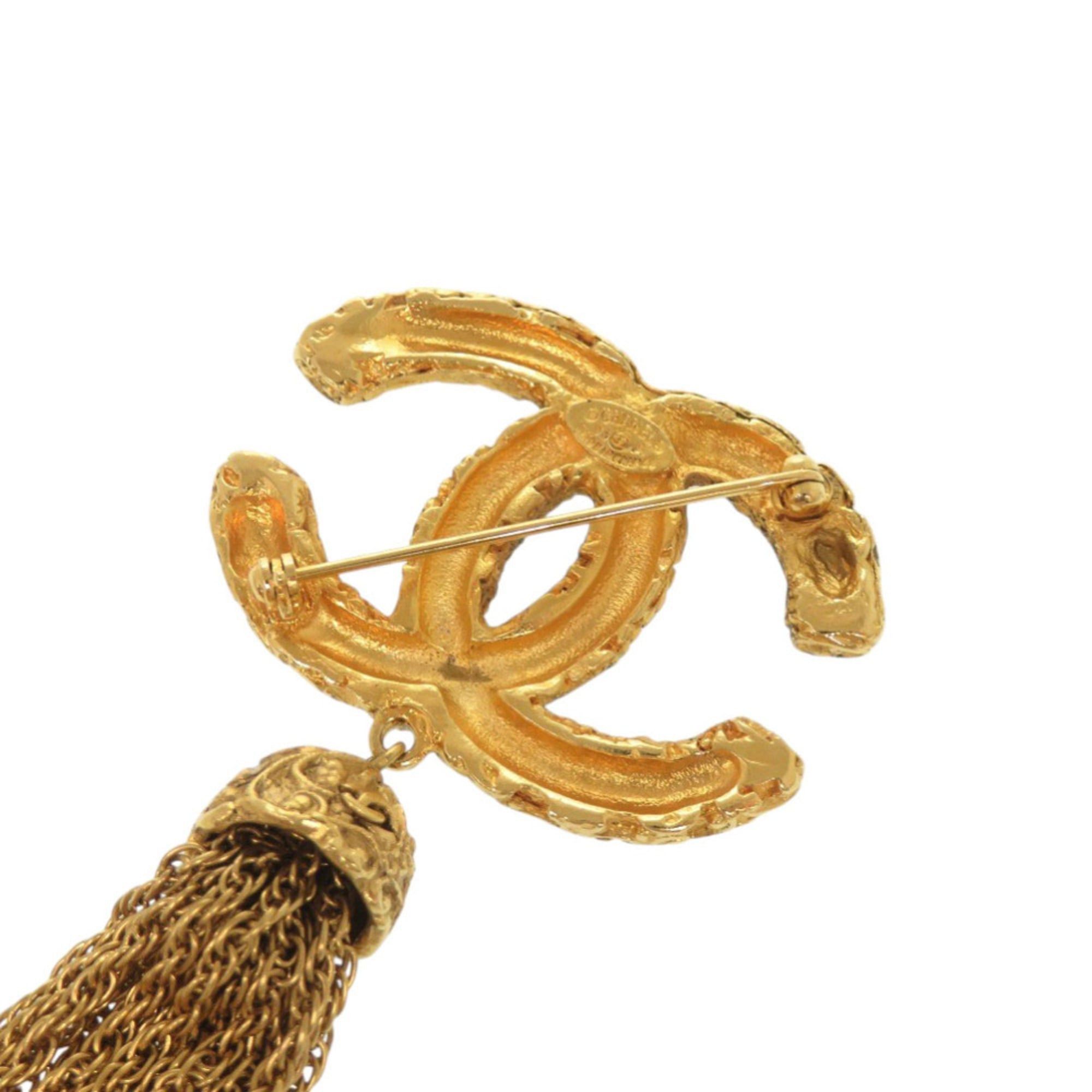 Chanel Excellent condition Chanel Lava Coco Mark 95A Fringe Brooch Metal Gold 1219CHANEL Size ONE SIZE - 5 Thumbnail