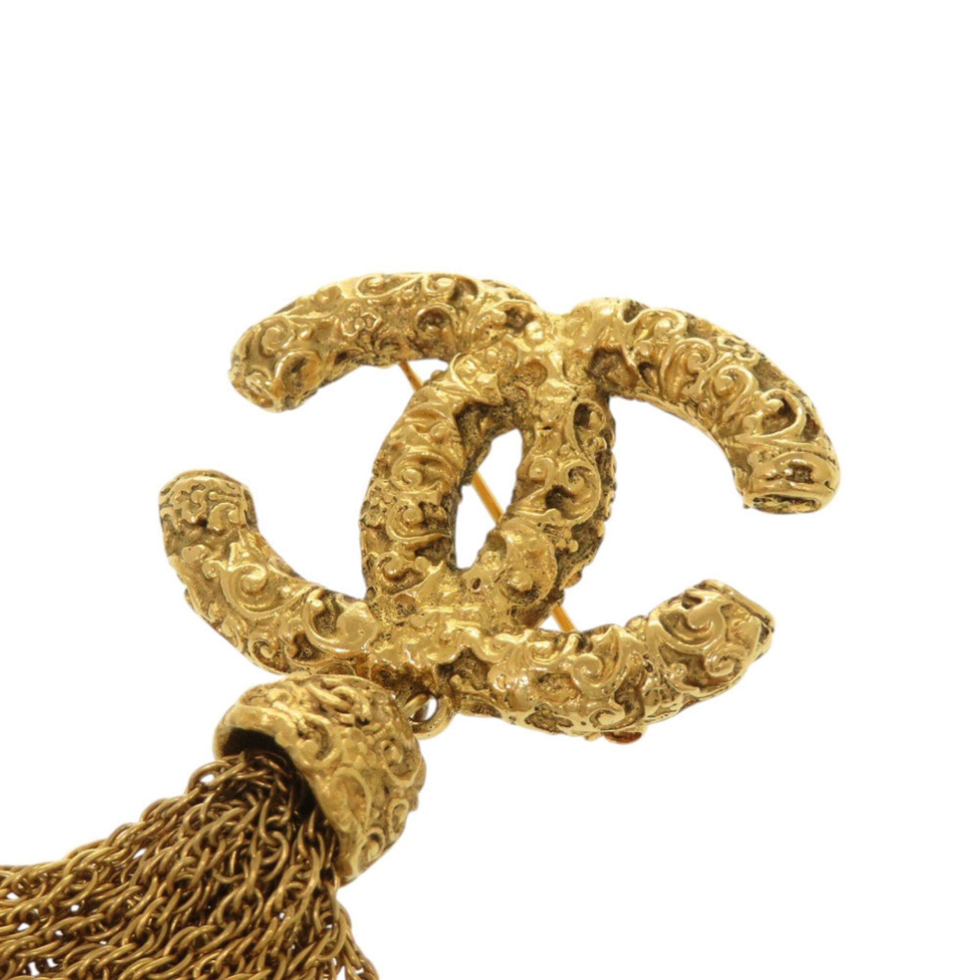 Chanel Excellent condition Chanel Lava Coco Mark 95A Fringe Brooch Metal Gold 1219CHANEL Size ONE SIZE - 3 Thumbnail