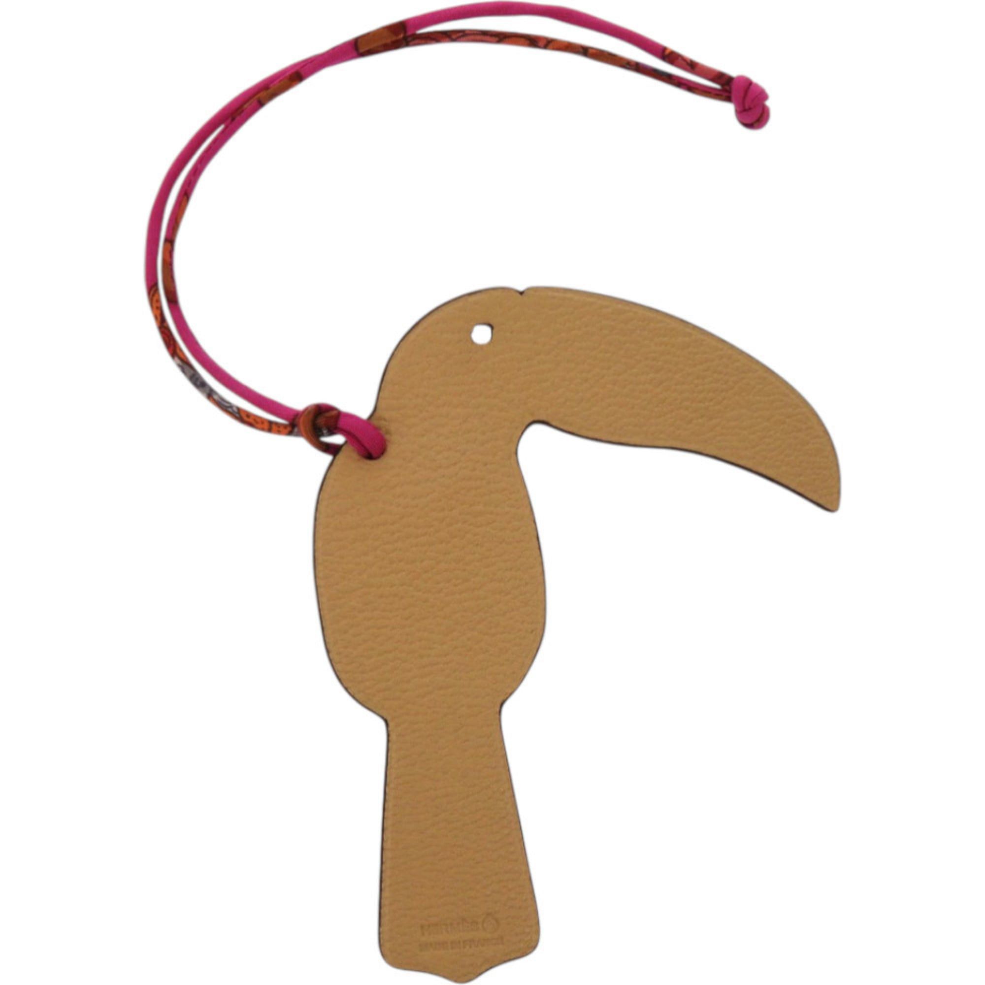 Hermes Unused Hermes Petit H Toucan Leather Keychain, Rouge Red, 0434HERMES Size ONE SIZE - 3 Thumbnail