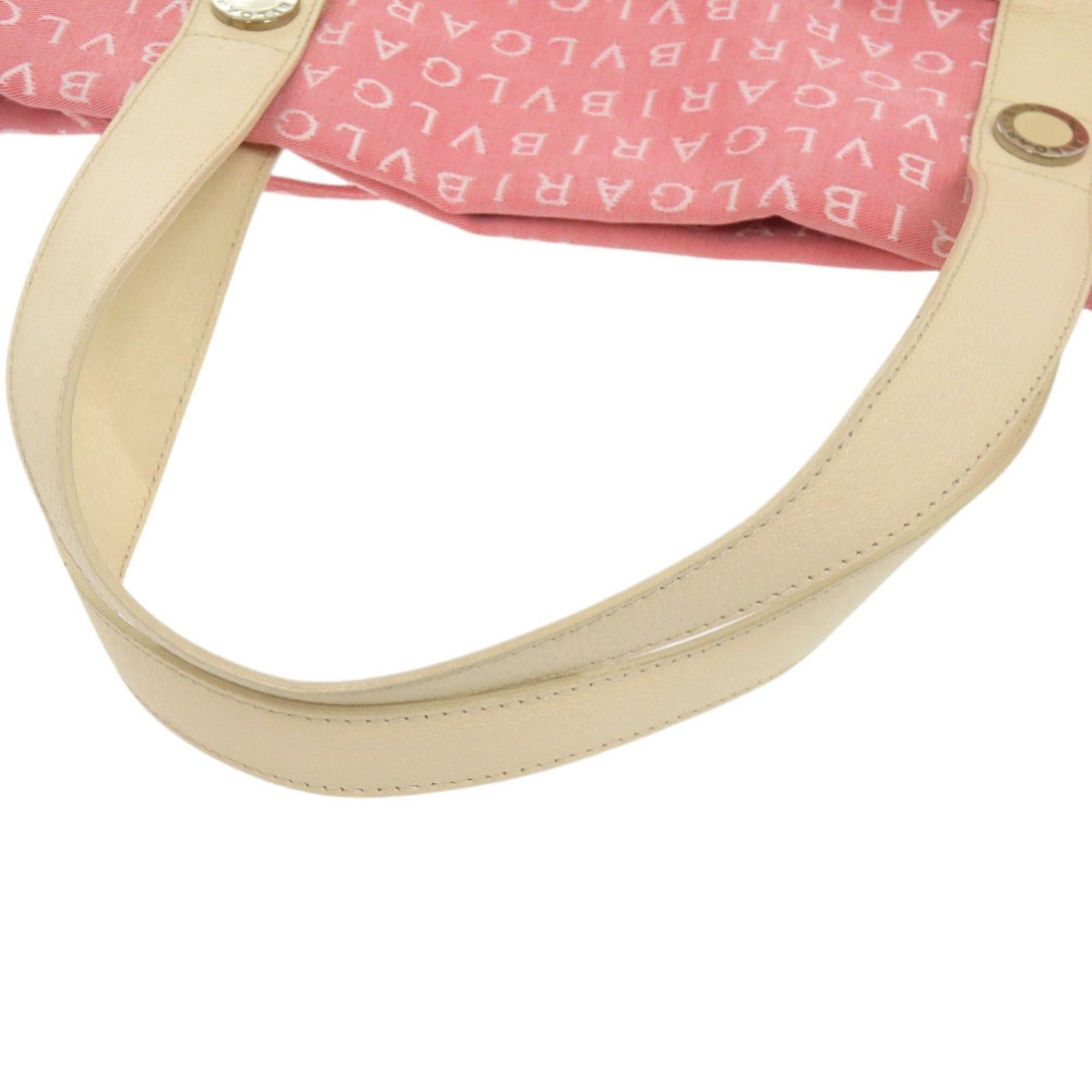Bvlgari Excellent condition Bulgari Logomania tote bag, canvas and leather, pink, 0582BVLGARI Size ONE SIZE - 5 Thumbnail