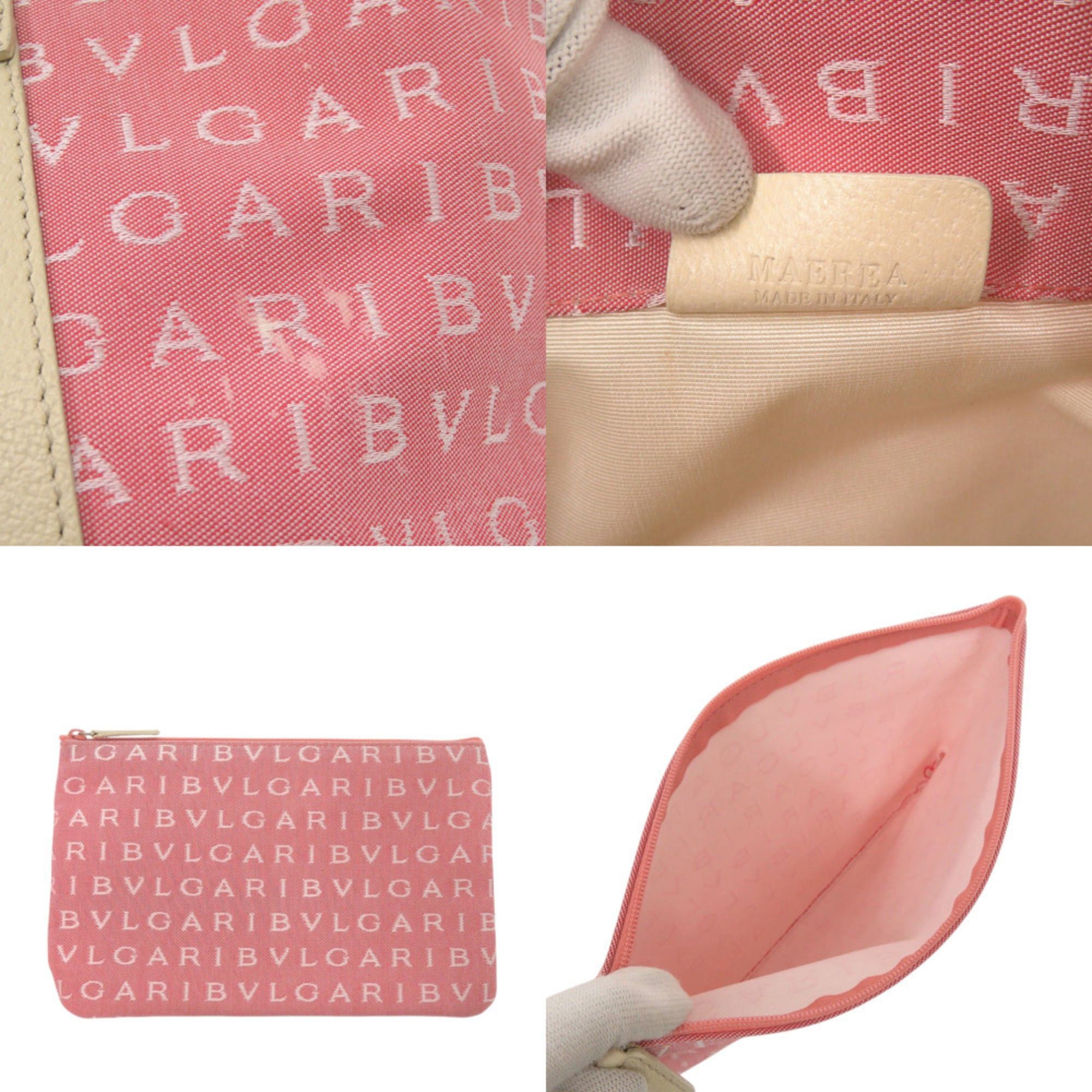 Bvlgari Excellent condition Bulgari Logomania tote bag, canvas and leather, pink, 0582BVLGARI Size ONE SIZE - 7 Thumbnail