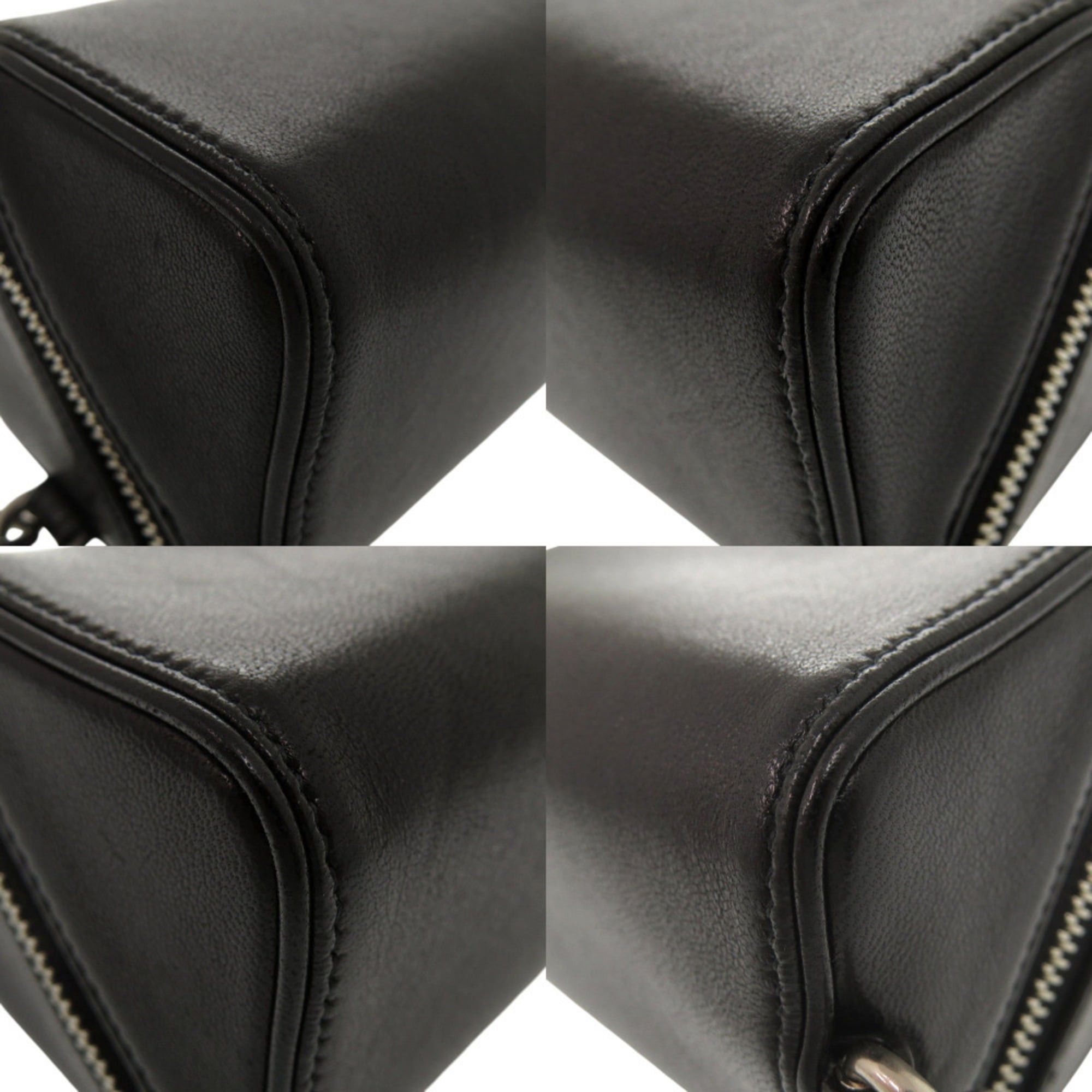 Yves Saint Laurent Yves Saint Laurent Excellent condition Saint Laurent Paris 2-way neck strap fragment zip box 777423-1EL0E silver hardware leather black handbag pouch accessory case shoulder bag 0640SAINT LAURENT PARIS Size ONE SIZE - 6 Thumbnail