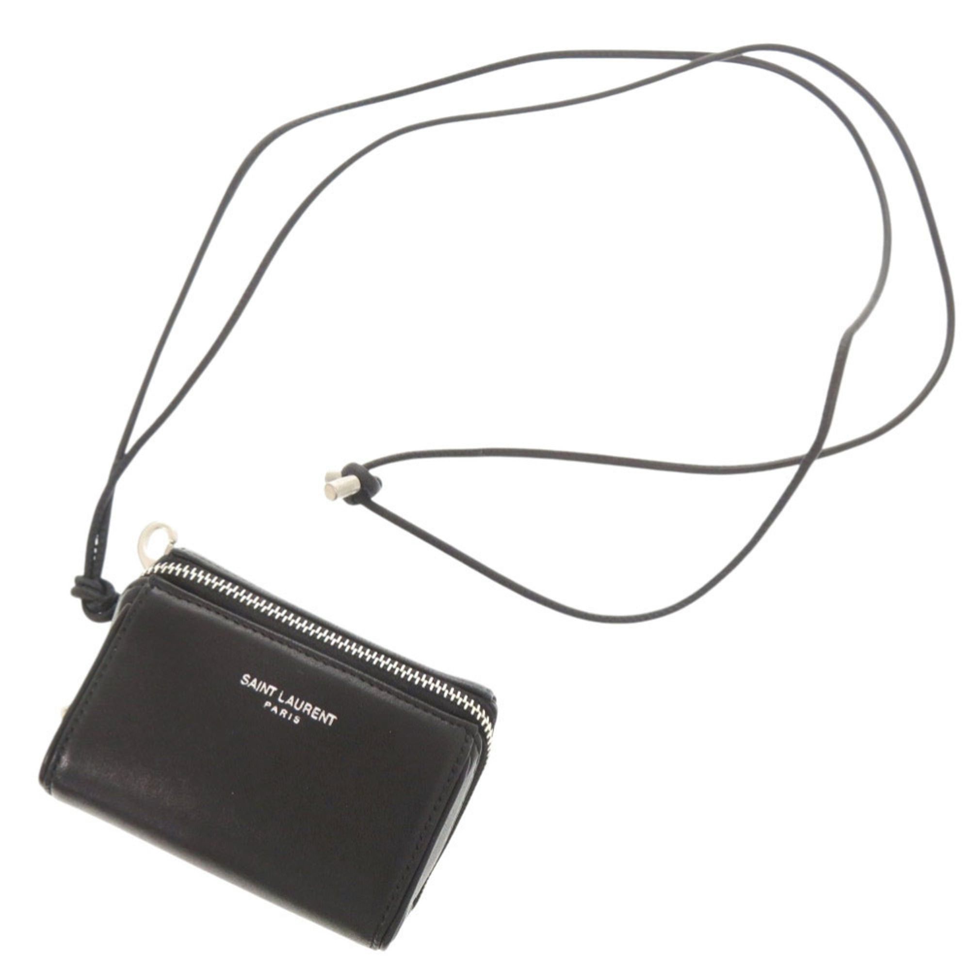 Yves Saint Laurent Yves Saint Laurent Excellent condition Saint Laurent Paris 2-way neck strap fragment zip box 777423-1EL0E silver hardware leather black handbag pouch accessory case shoulder bag 0640SAINT LAURENT PARIS Size ONE SIZE - 2 Thumbnail