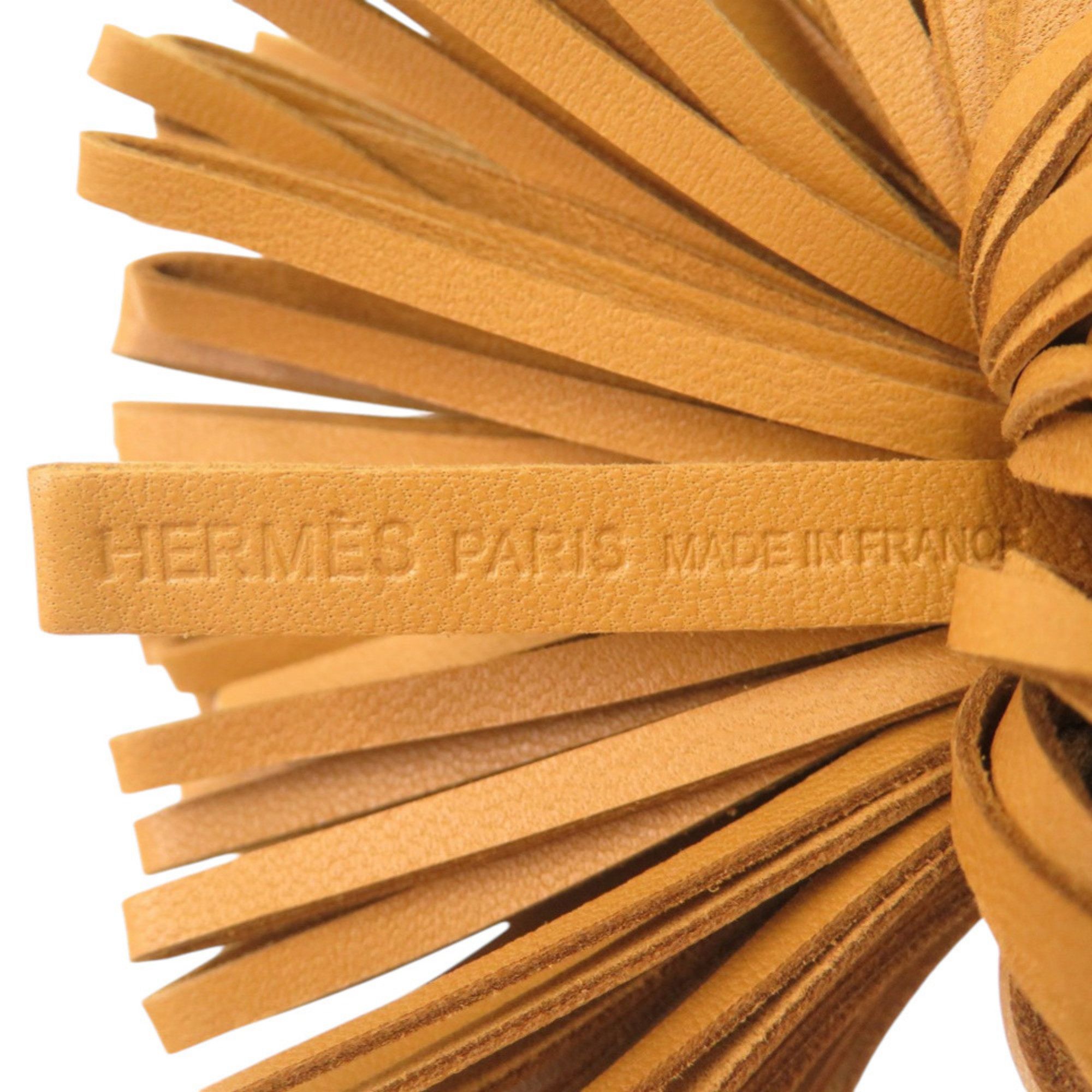 Hermes Like New Hermes Accessory Bag Charm Fringe Keychain Agneau Milo Sesame Brown Carmen U Stamp 0004HERMES Size ONE SIZE - 6 Thumbnail