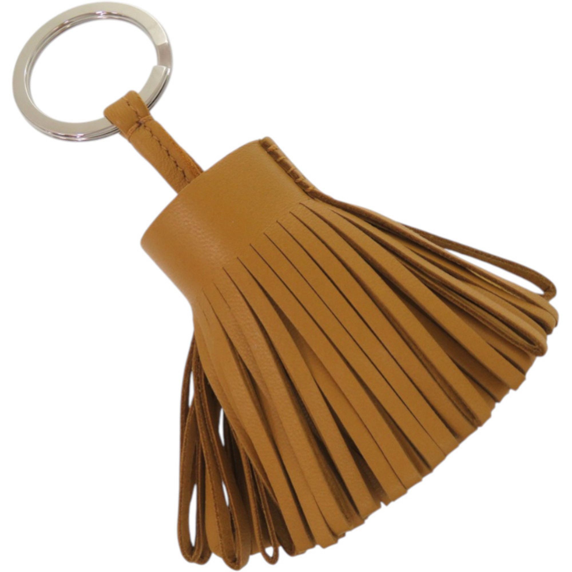 Hermes Like New Hermes Accessory Bag Charm Fringe Keychain Agneau Milo Sesame Brown Carmen U Stamp 0004HERMES Size ONE SIZE - 2 Thumbnail