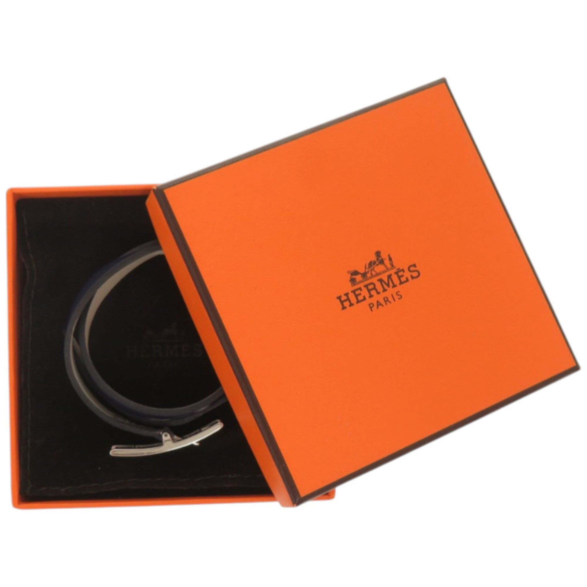 Hermes Like New Hermes Be Api Double Tour Veau Swift Navy Bracelet 0445HERMES Size ONE SIZE - 2 Thumbnail
