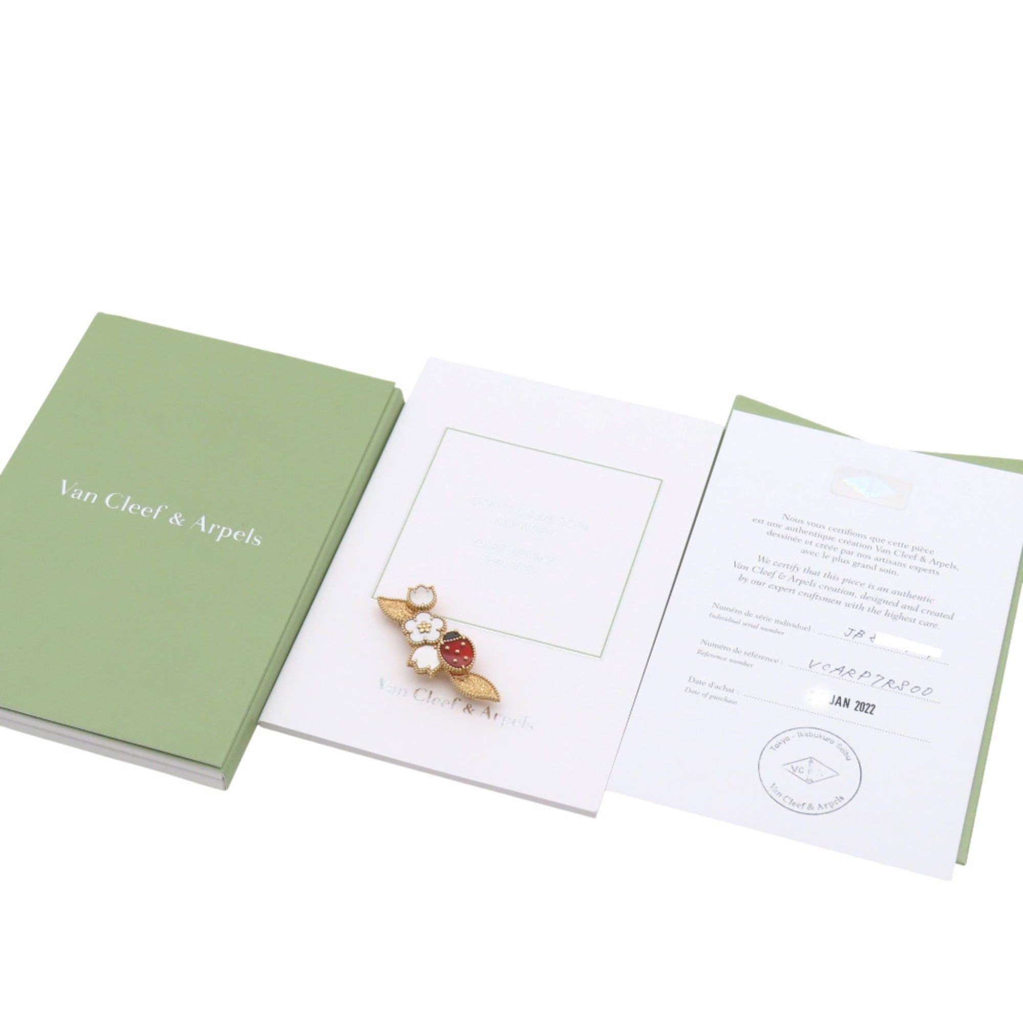 Van Cleef & Arpels Like New Van Cleef & Arpels Lucky Spring Clip Brooch VCARP7RS00 18KPG Onyx Carnelian Mother of Pearl Rose Gold Jewelry 0182 Size ONE SIZE - 2 Thumbnail