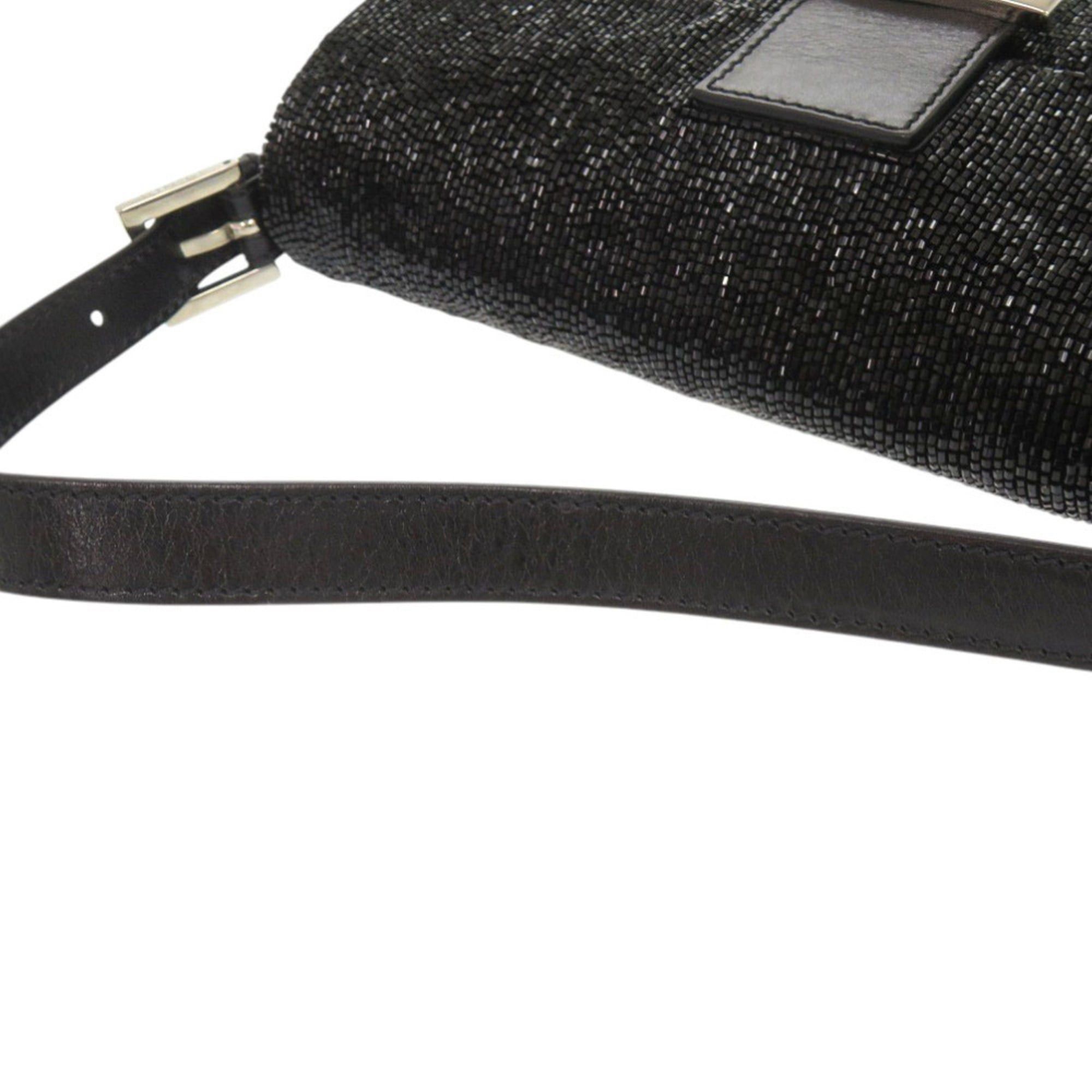 Fendi Excellent condition Fendi Mamma Bucket 8BR600 beaded leather black handbag 0444FENDI Size ONE SIZE - 6 Thumbnail