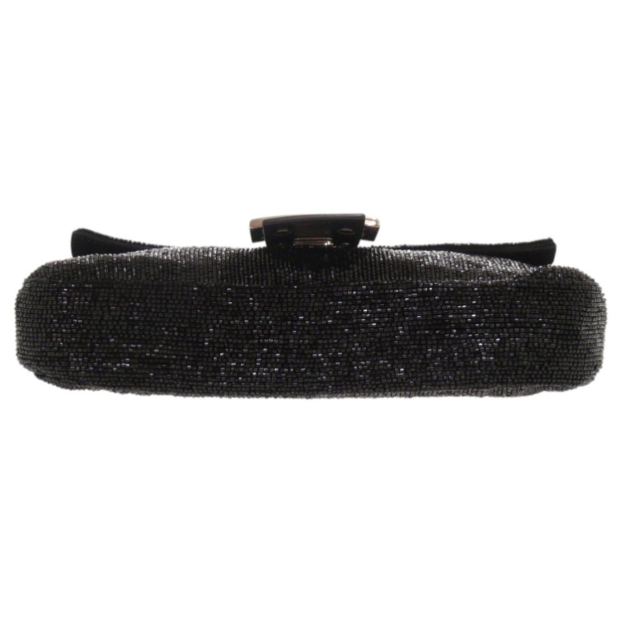 Fendi Excellent condition Fendi Mamma Bucket 8BR600 beaded leather black handbag 0444FENDI Size ONE SIZE - 5 Thumbnail