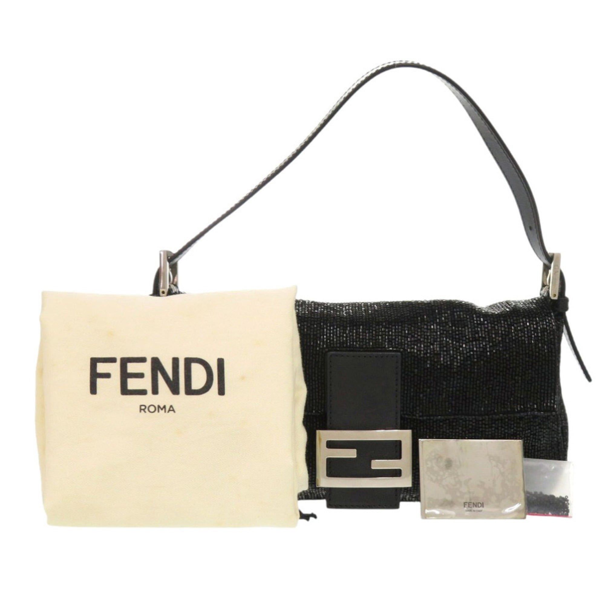 Fendi Excellent condition Fendi Mamma Bucket 8BR600 beaded leather black handbag 0444FENDI Size ONE SIZE - 2 Thumbnail