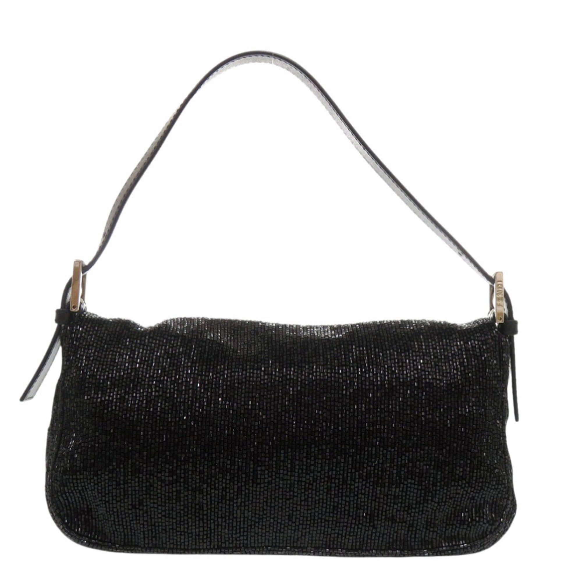 Fendi Excellent condition Fendi Mamma Bucket 8BR600 beaded leather black handbag 0444FENDI Size ONE SIZE - 3 Thumbnail