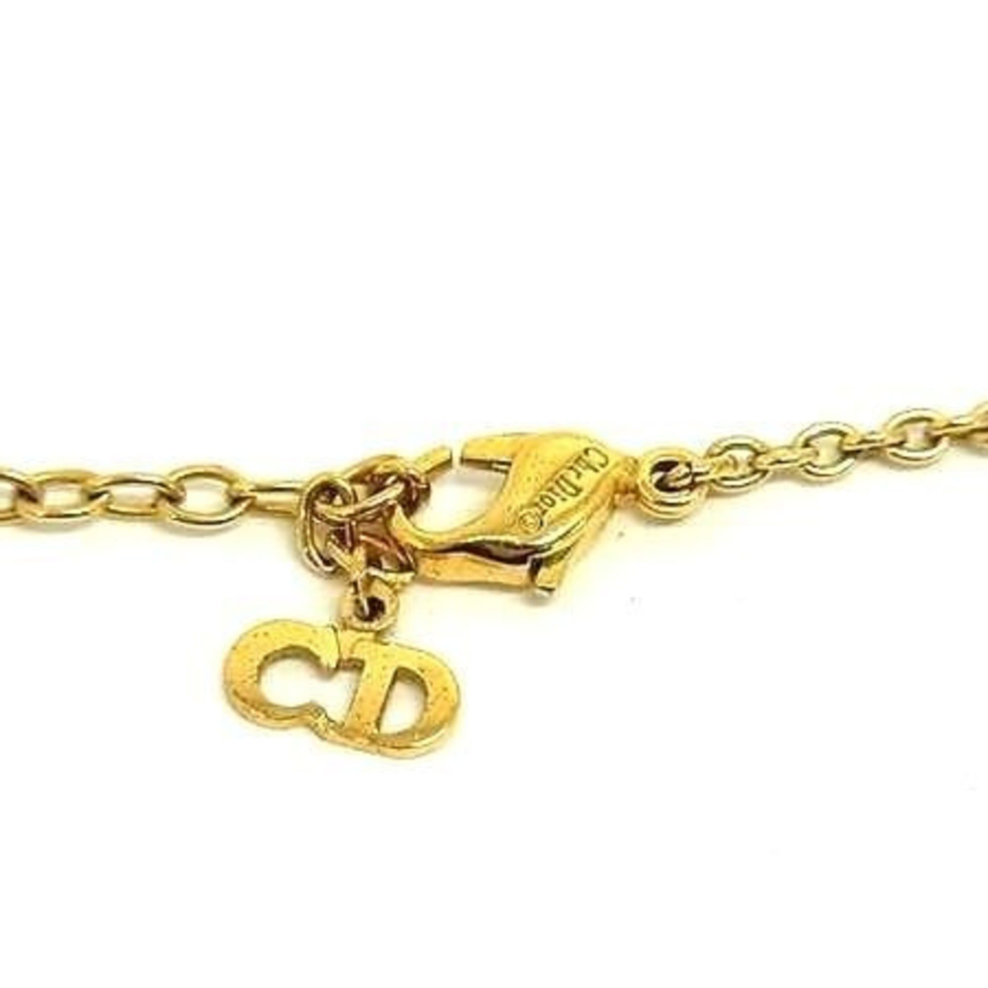 Dior Christian Dior necklace, gold metal, rhinestone, clip-on style, for women. Size ONE SIZE - 3 Thumbnail