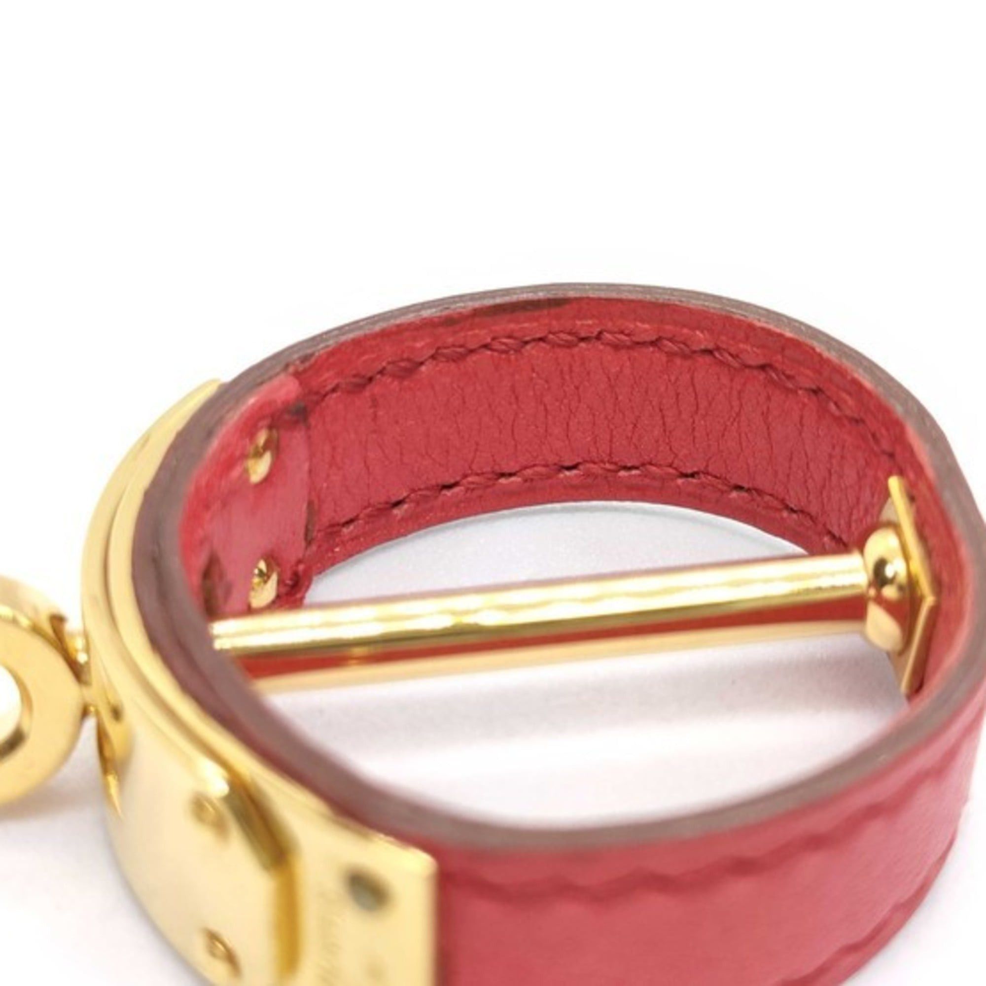 Hermes HERMES Kelly Scarf Ring, Gold and Red Leather, for Women Size ONE SIZE - 6 Thumbnail