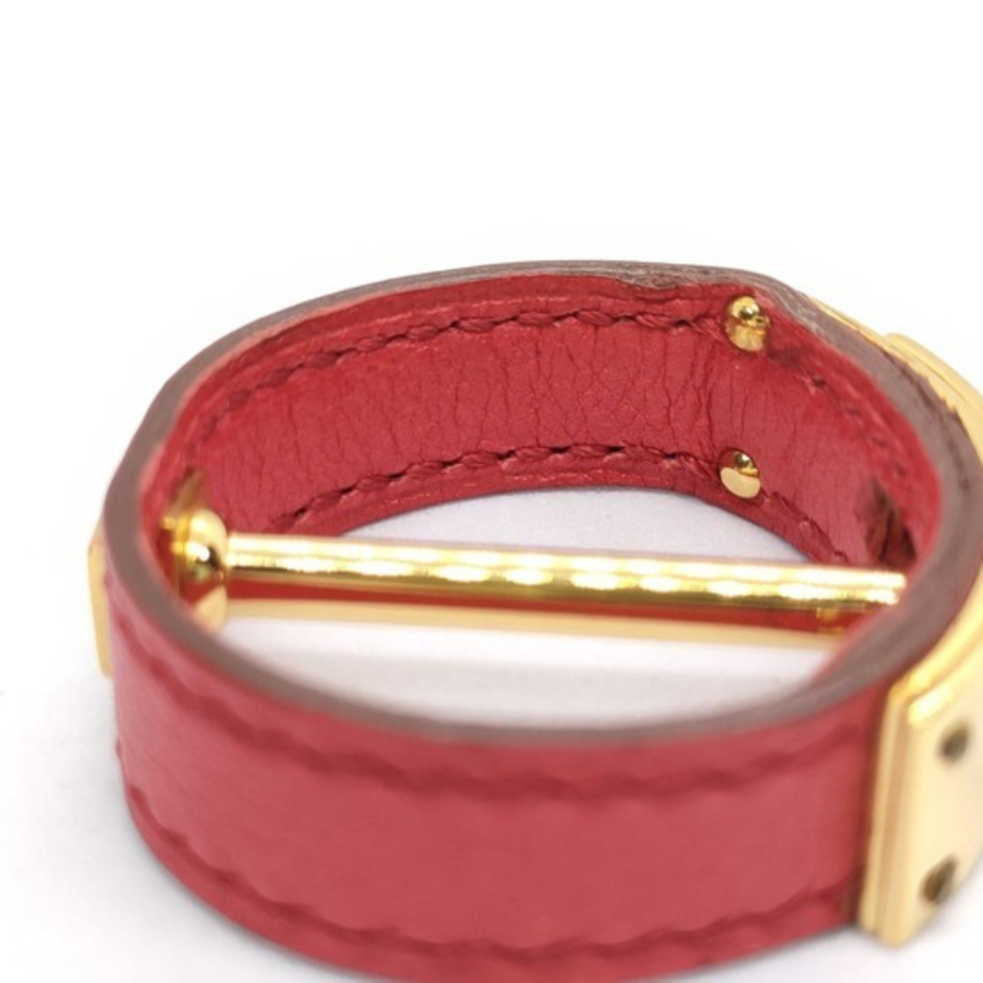 Hermes HERMES Kelly Scarf Ring, Gold and Red Leather, for Women Size ONE SIZE - 8 Thumbnail