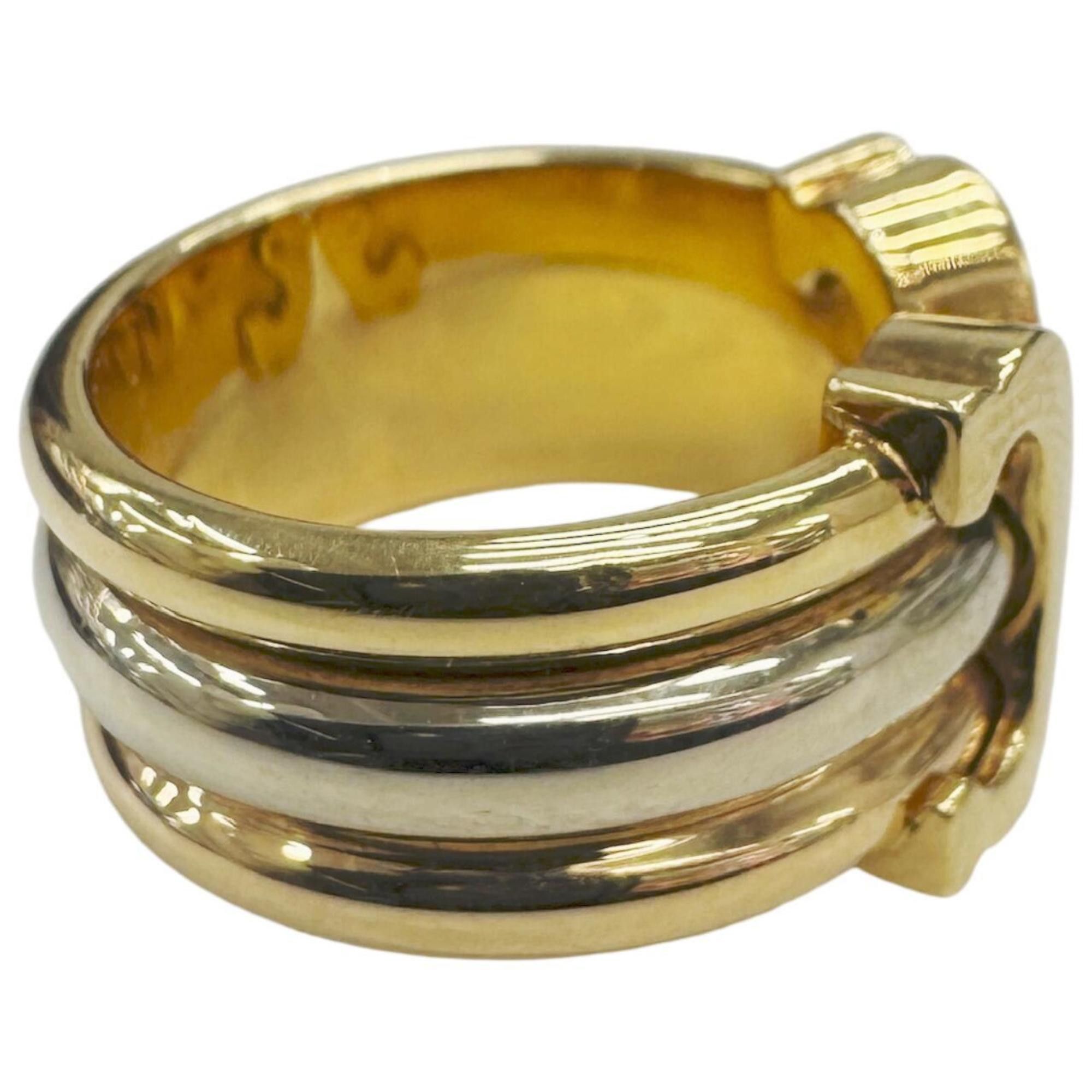 Cartier Cartier 2C Ring, Three-Color, 18K Yellow Gold, Pink White Size 49, Women's Ring Size ONE SIZE - 3 Thumbnail